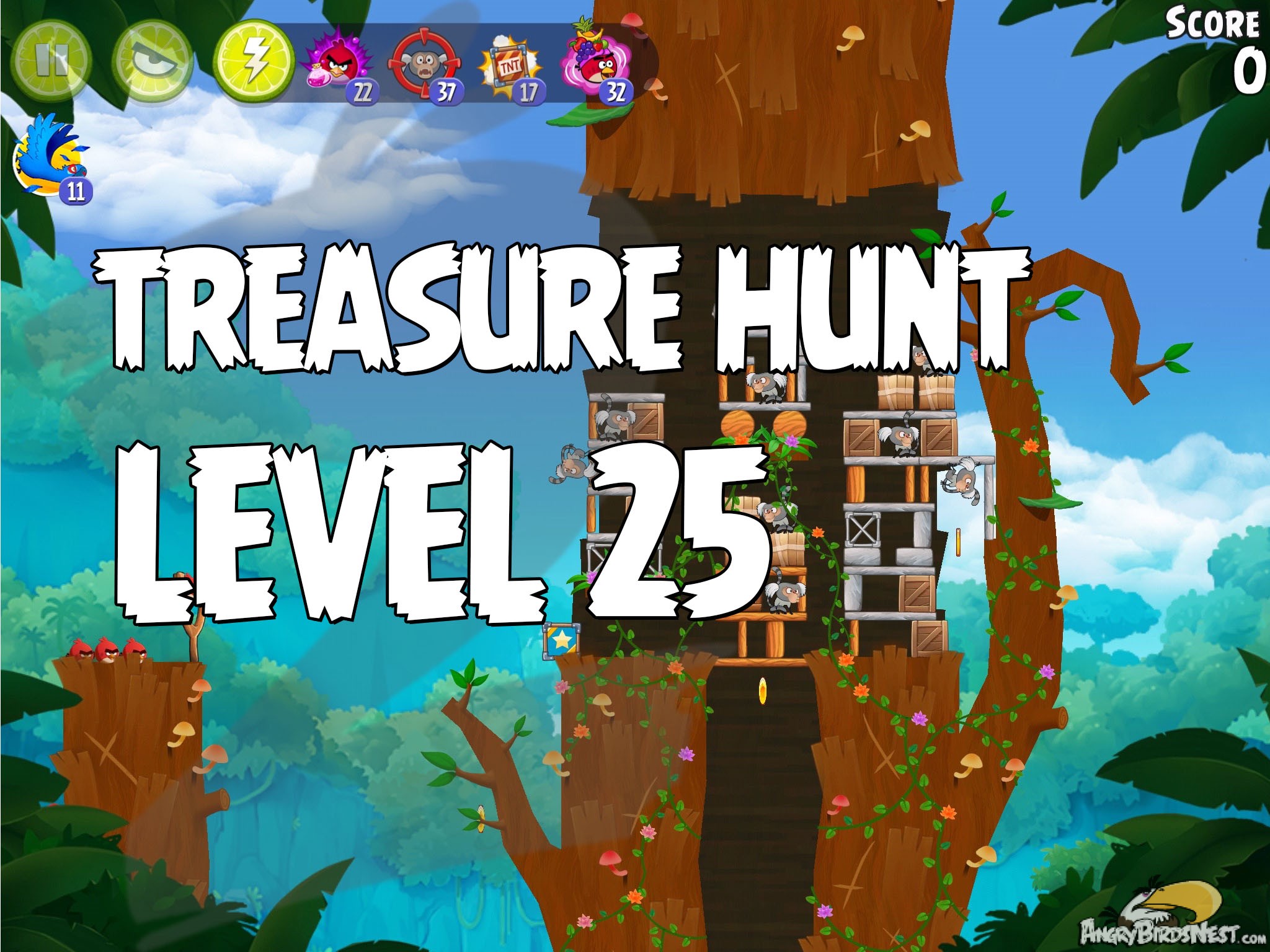 Angry Birds Rio Treasure hunt Level 25