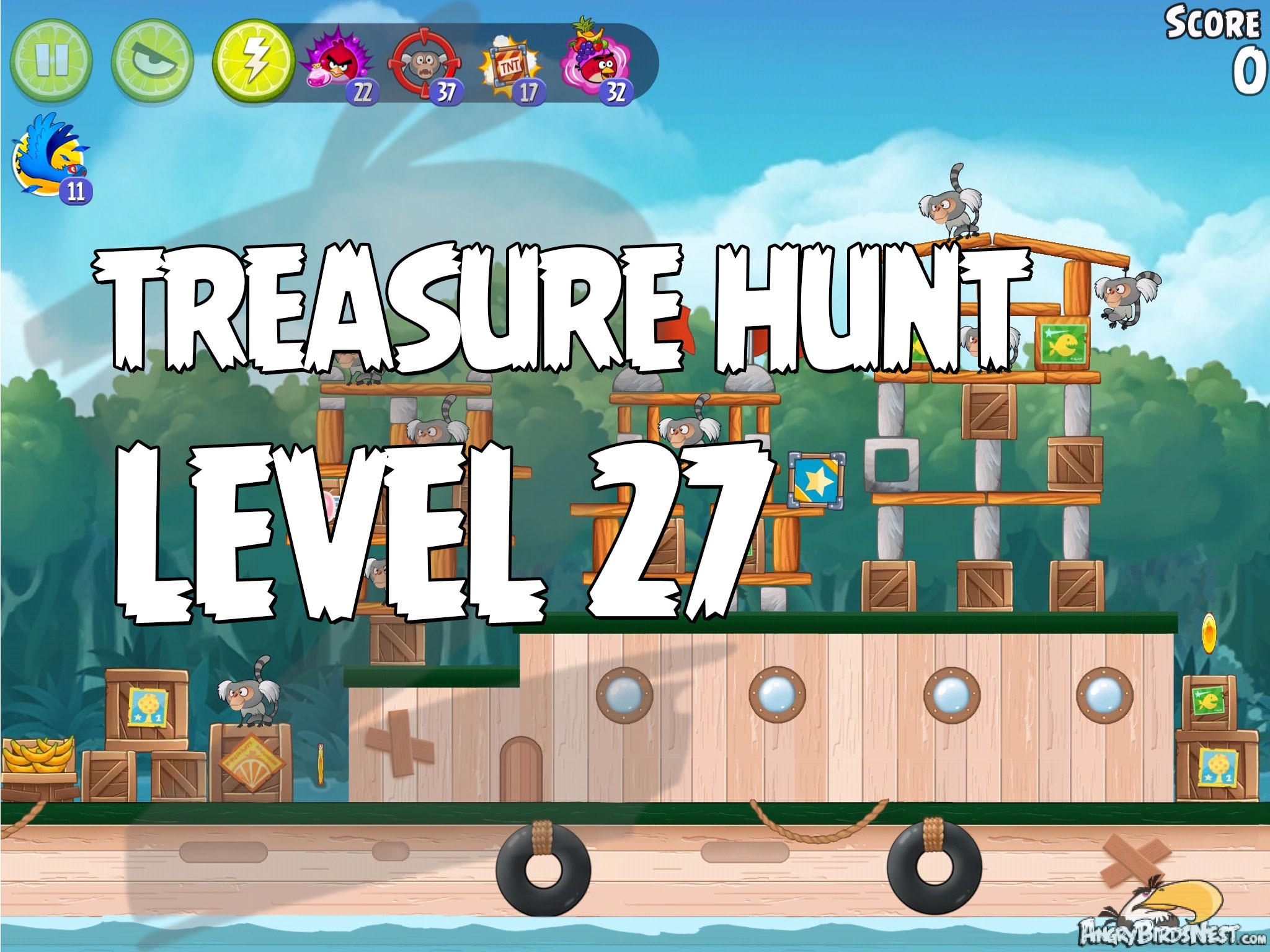 Angry Birds Rio Treasure hunt Level 27
