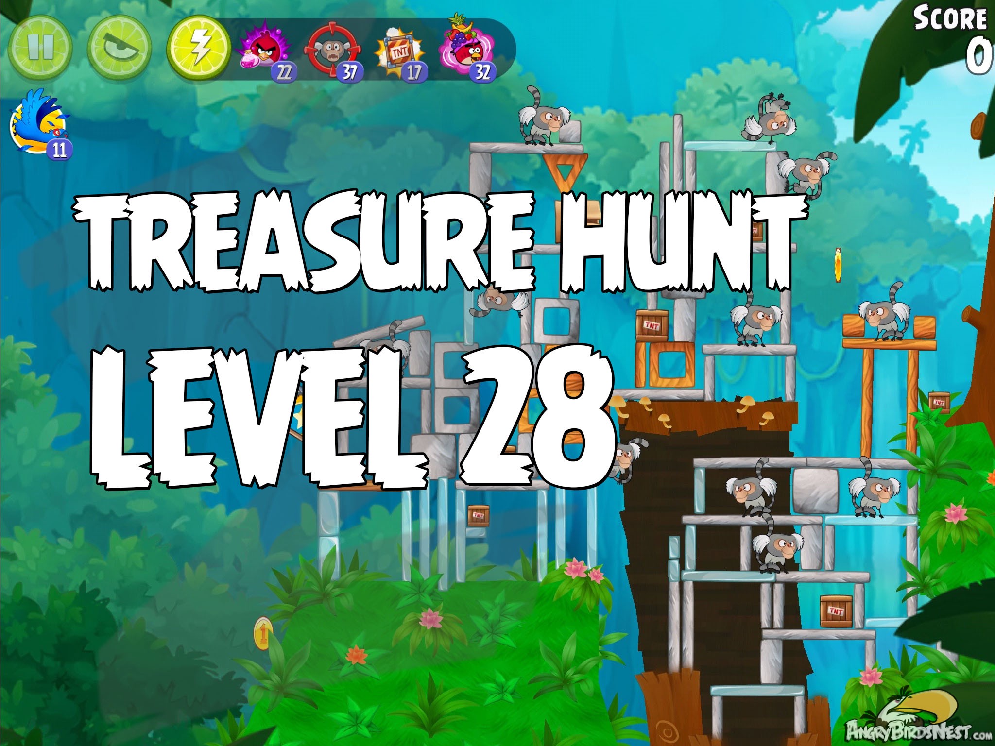Angry Birds Rio Treasure hunt Level 28