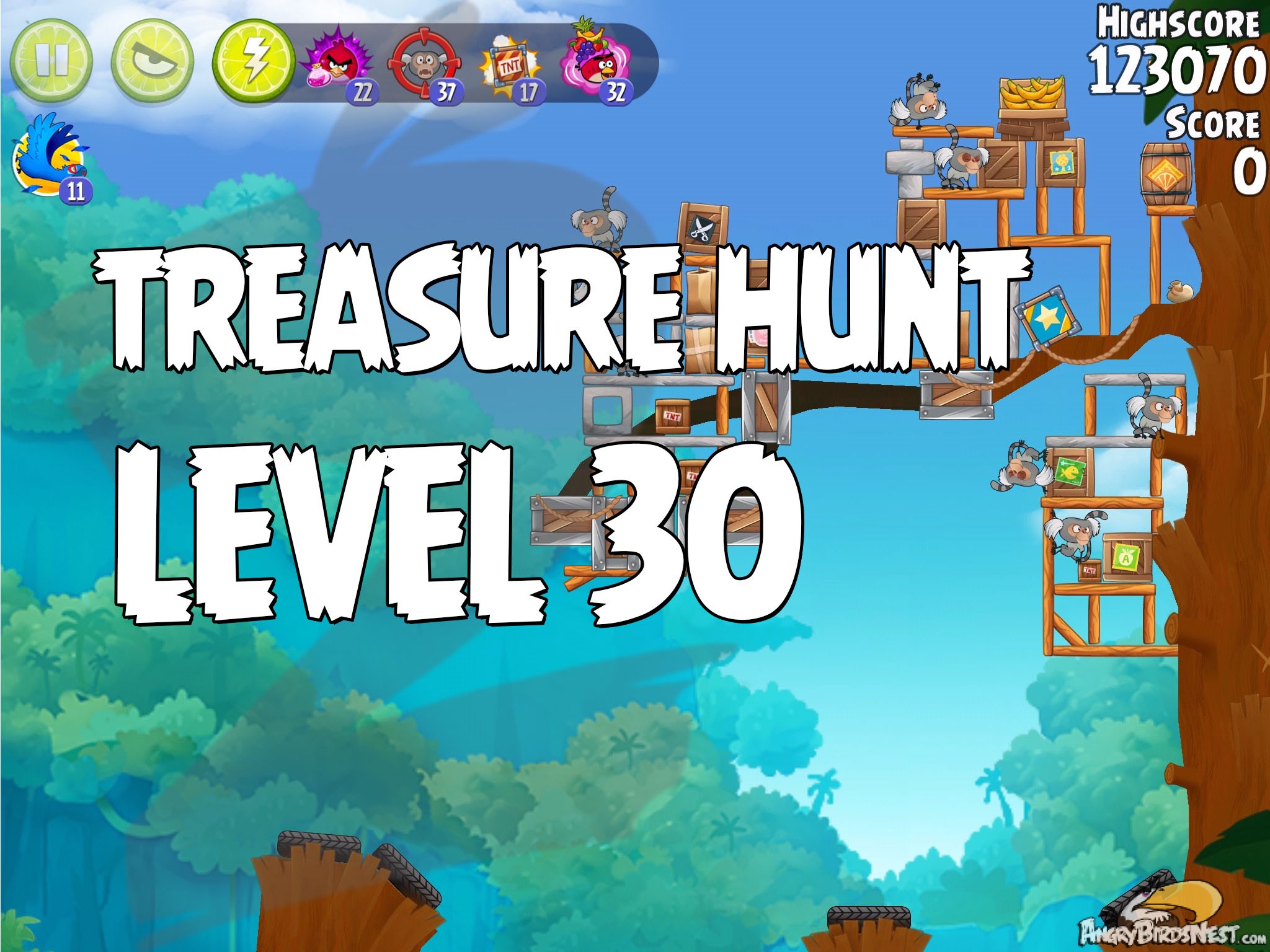 Angry Birds Rio Treasure hunt Level 30