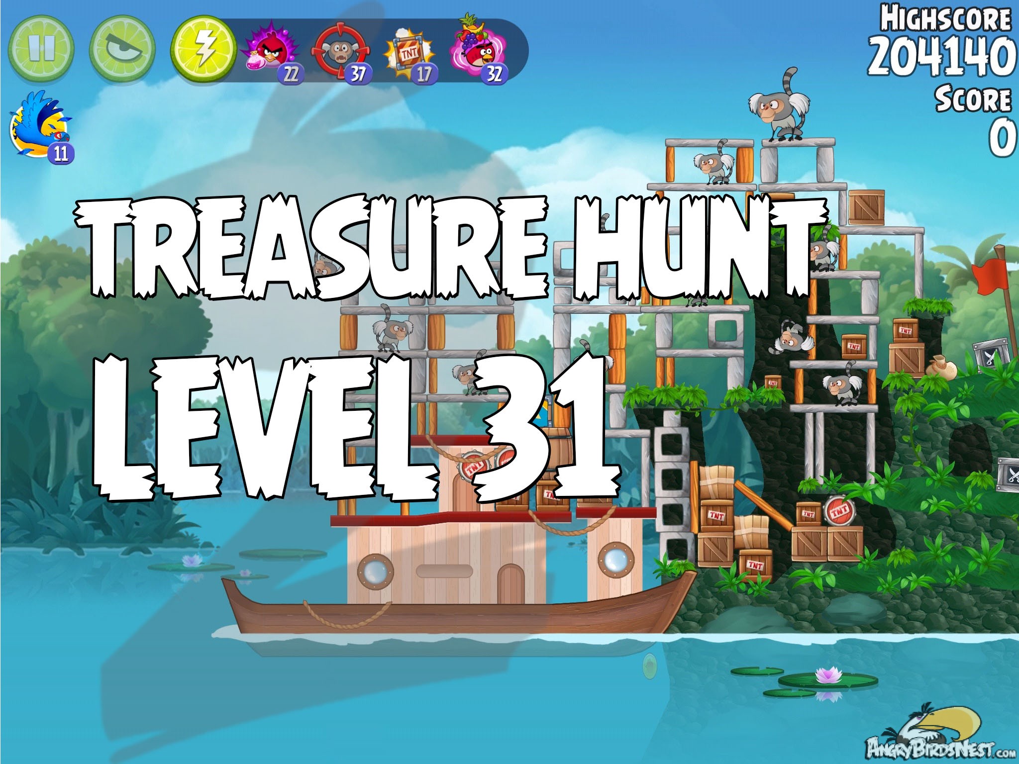 Angry Birds Rio Treasure hunt Level 31