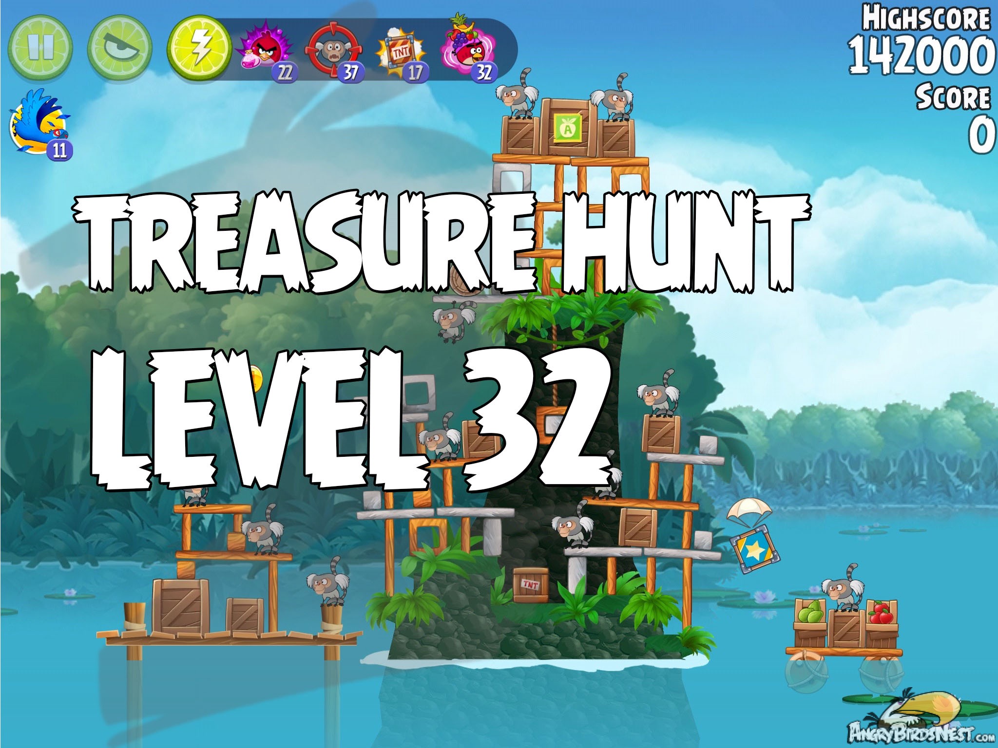 Angry Birds Rio Treasure hunt Level 32