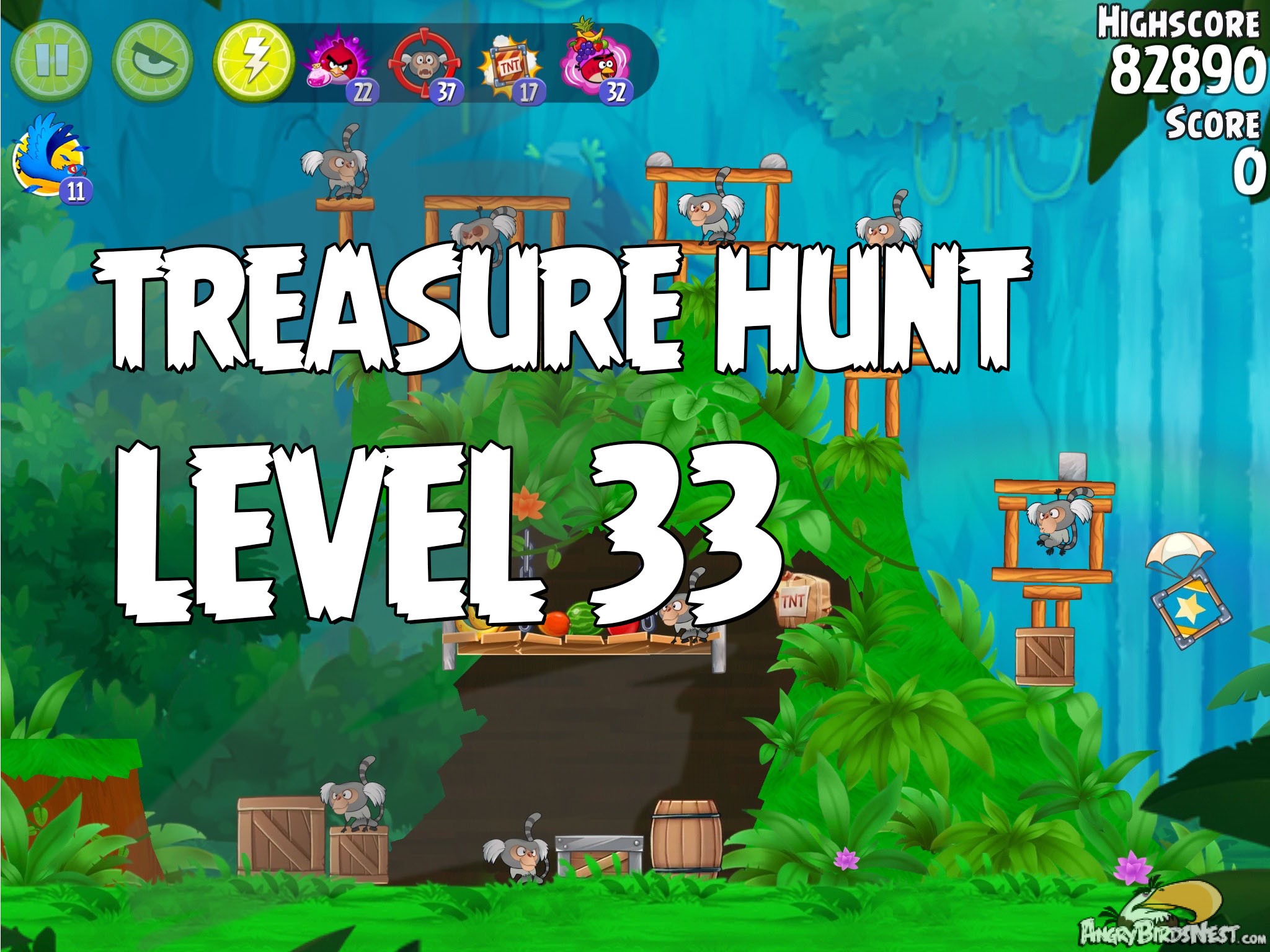 Angry Birds Rio Treasure hunt Level 33