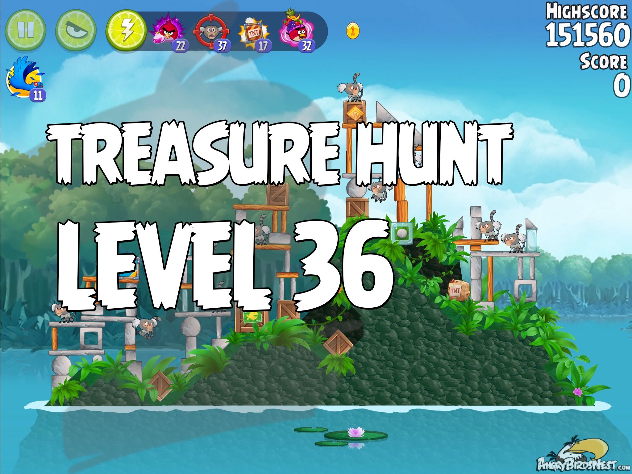Angry Birds Rio Treasure hunt Level 36