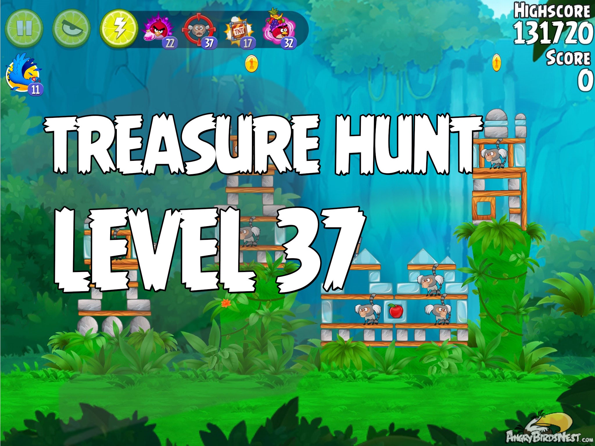 Angry Birds Rio Treasure hunt Level 37