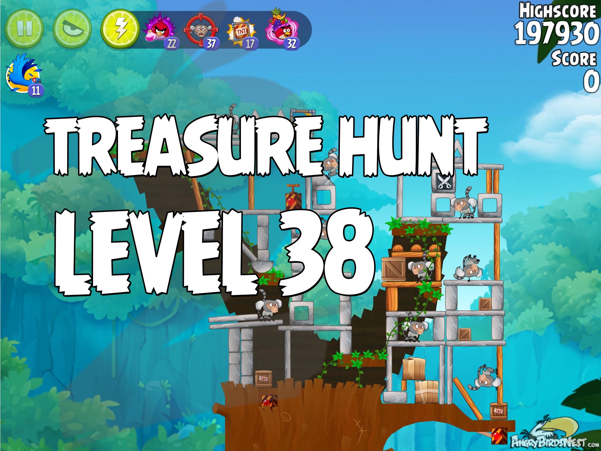 Angry Birds Rio Treasure hunt Level 38