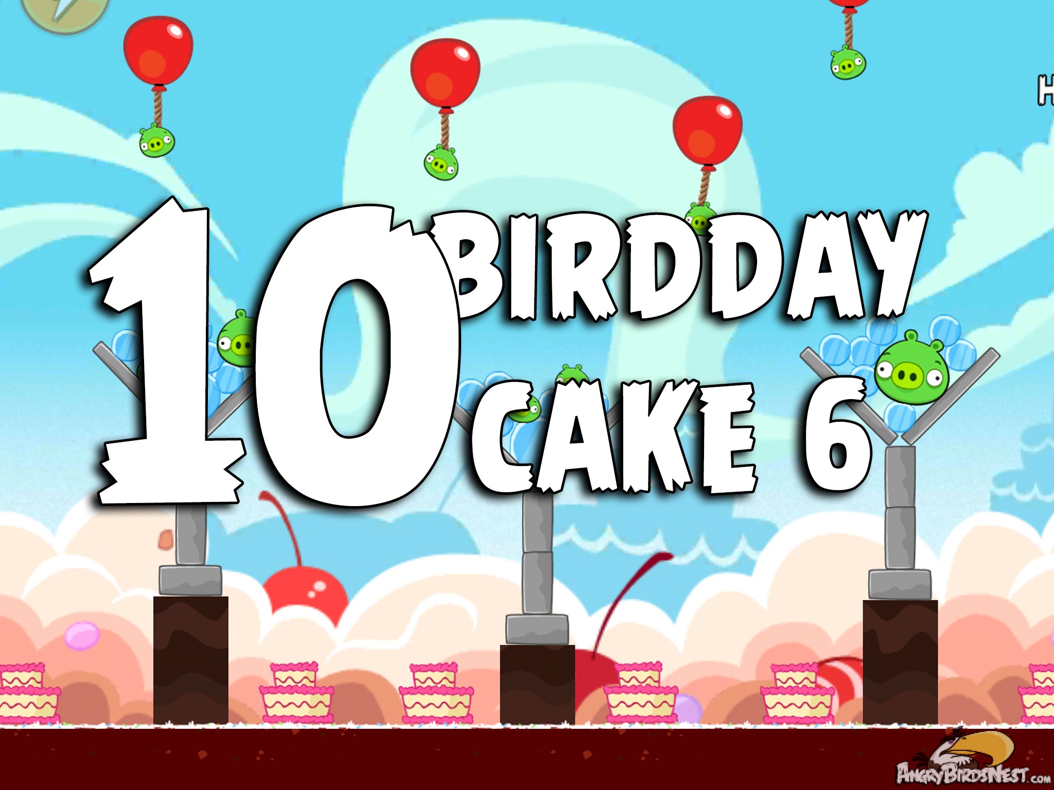 Angry Birds Classic Cake 6 Level 10 Labeled