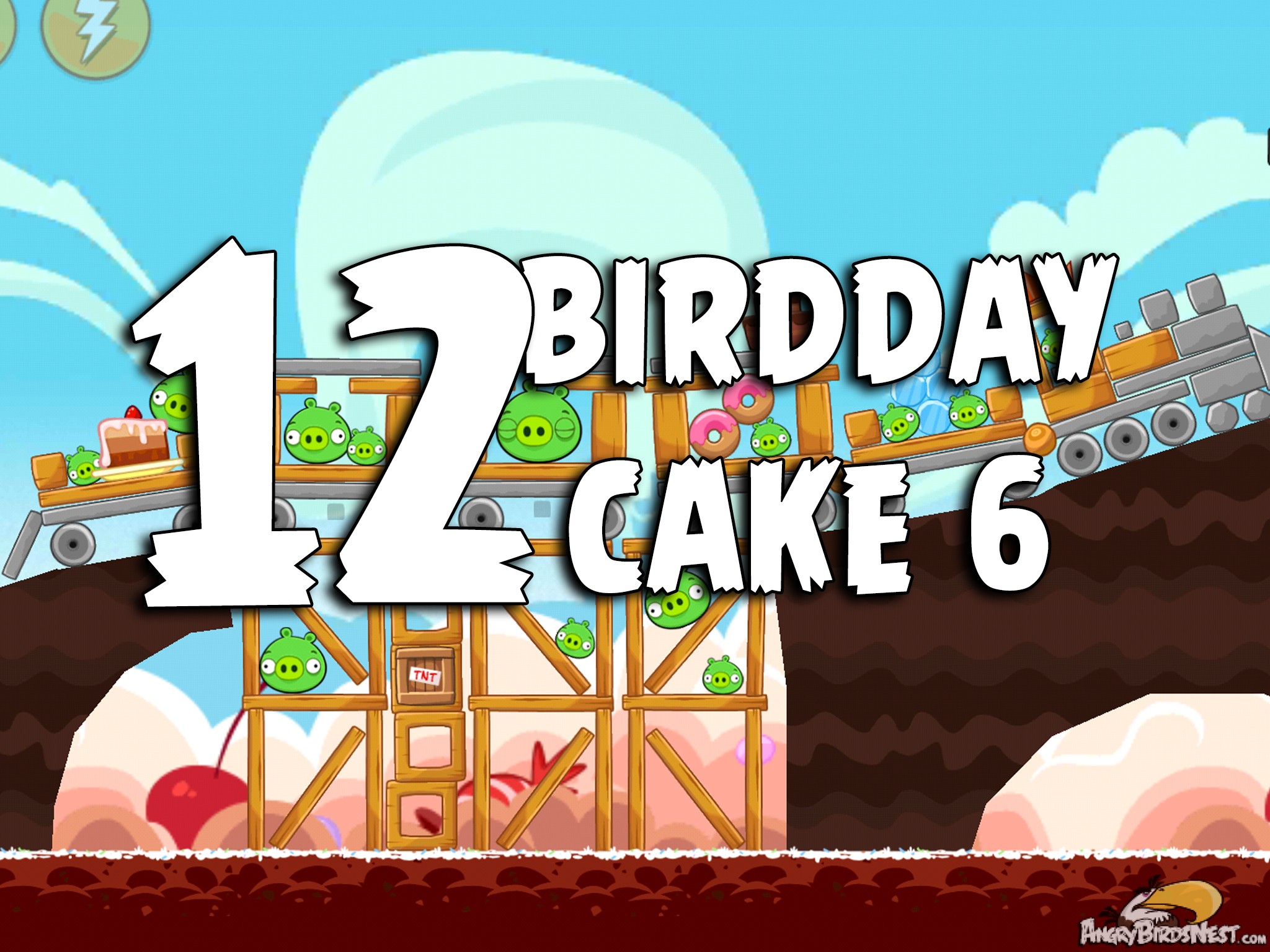 Angry Birds Classic Cake 6 Level 12 Labeled