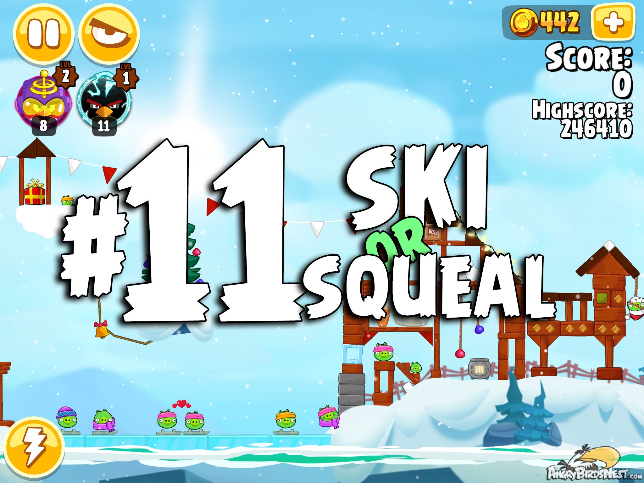 Angry Birds Seasons Ski or Squeal Level 1-11