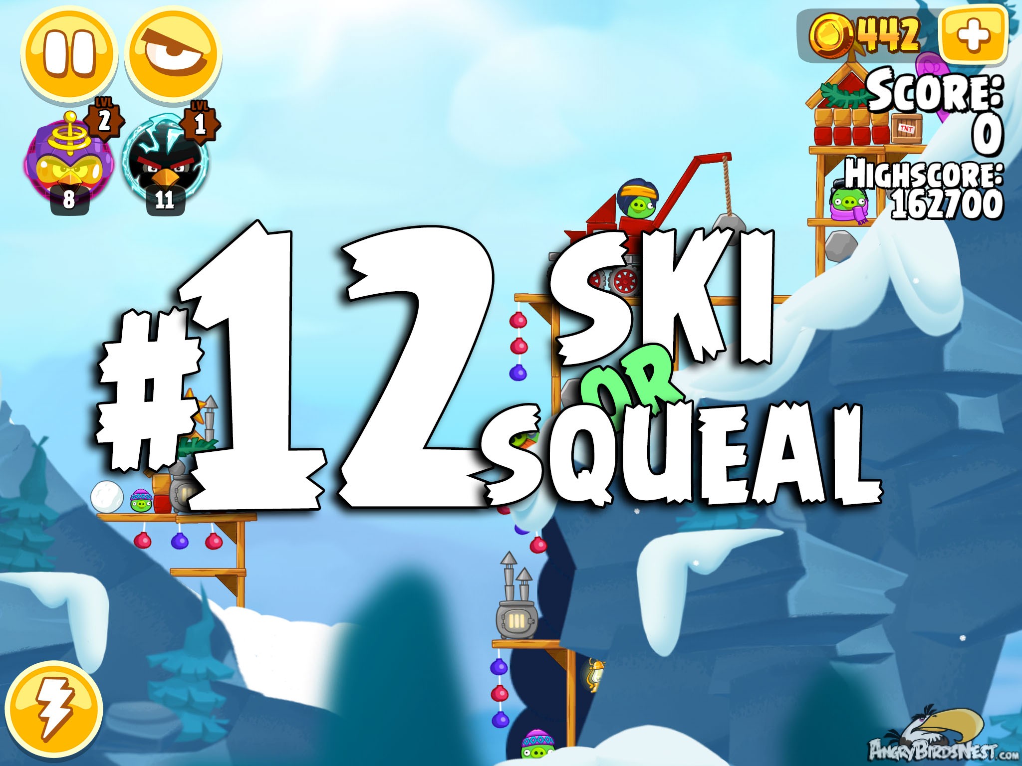 Angry Birds Seasons Ski or Squeal Level 1-12