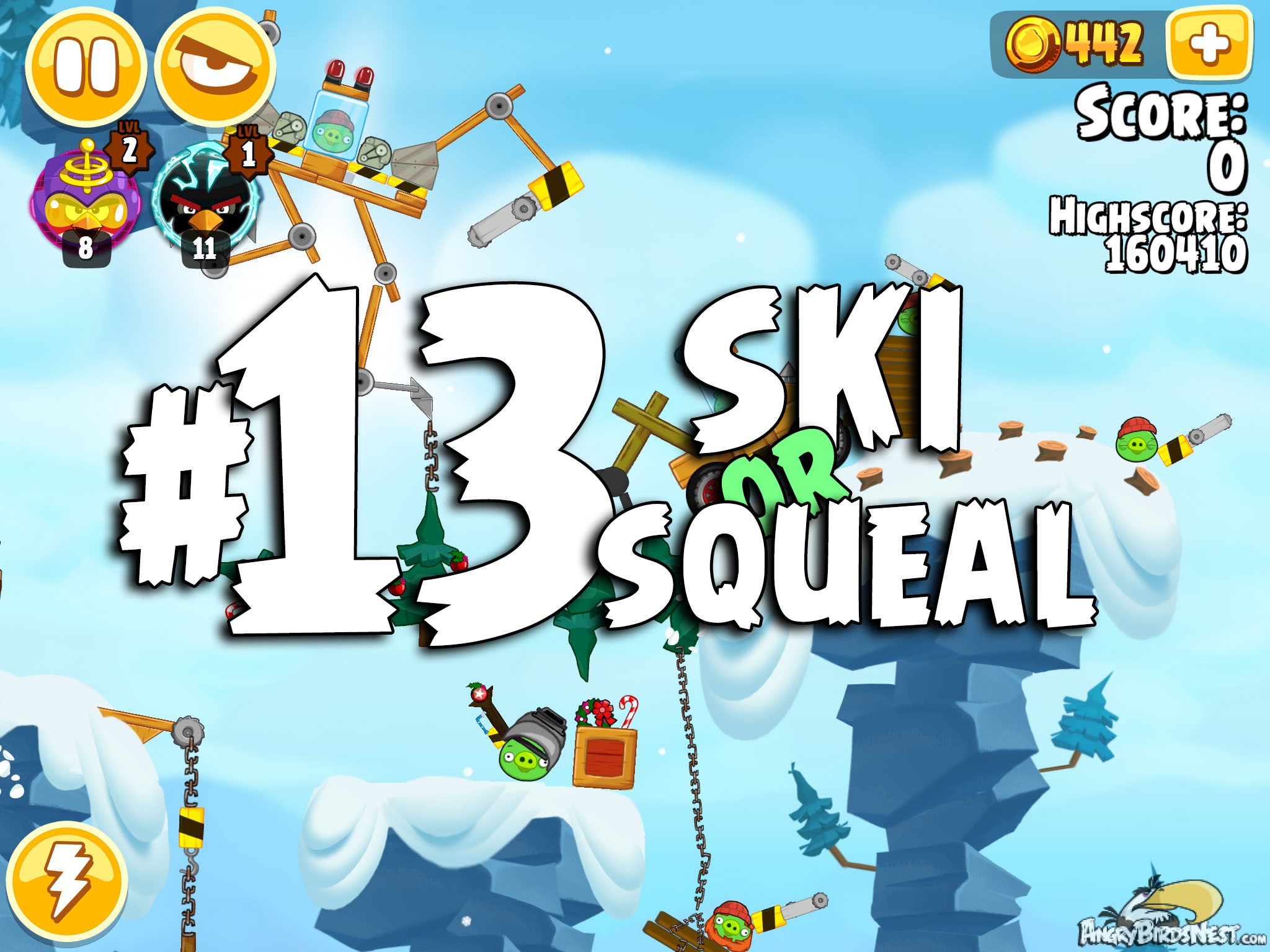 Angry Birds Seasons Ski or Squeal Level 1-13