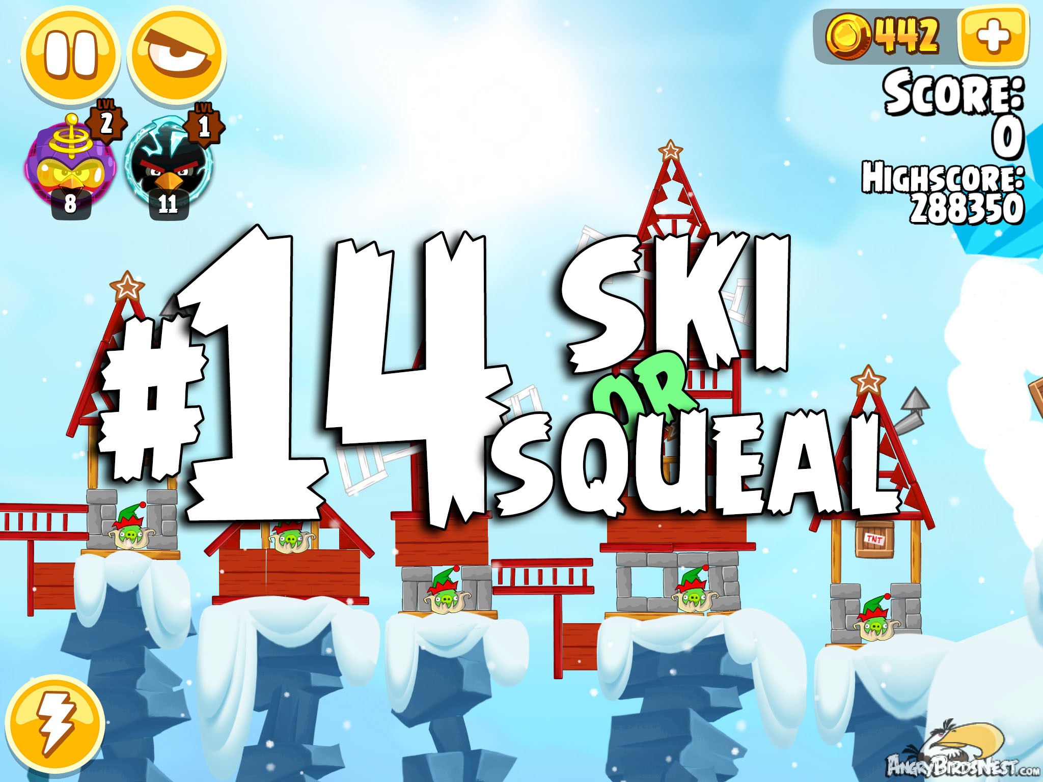 Angry Birds Seasons Ski or Squeal Level 1-14