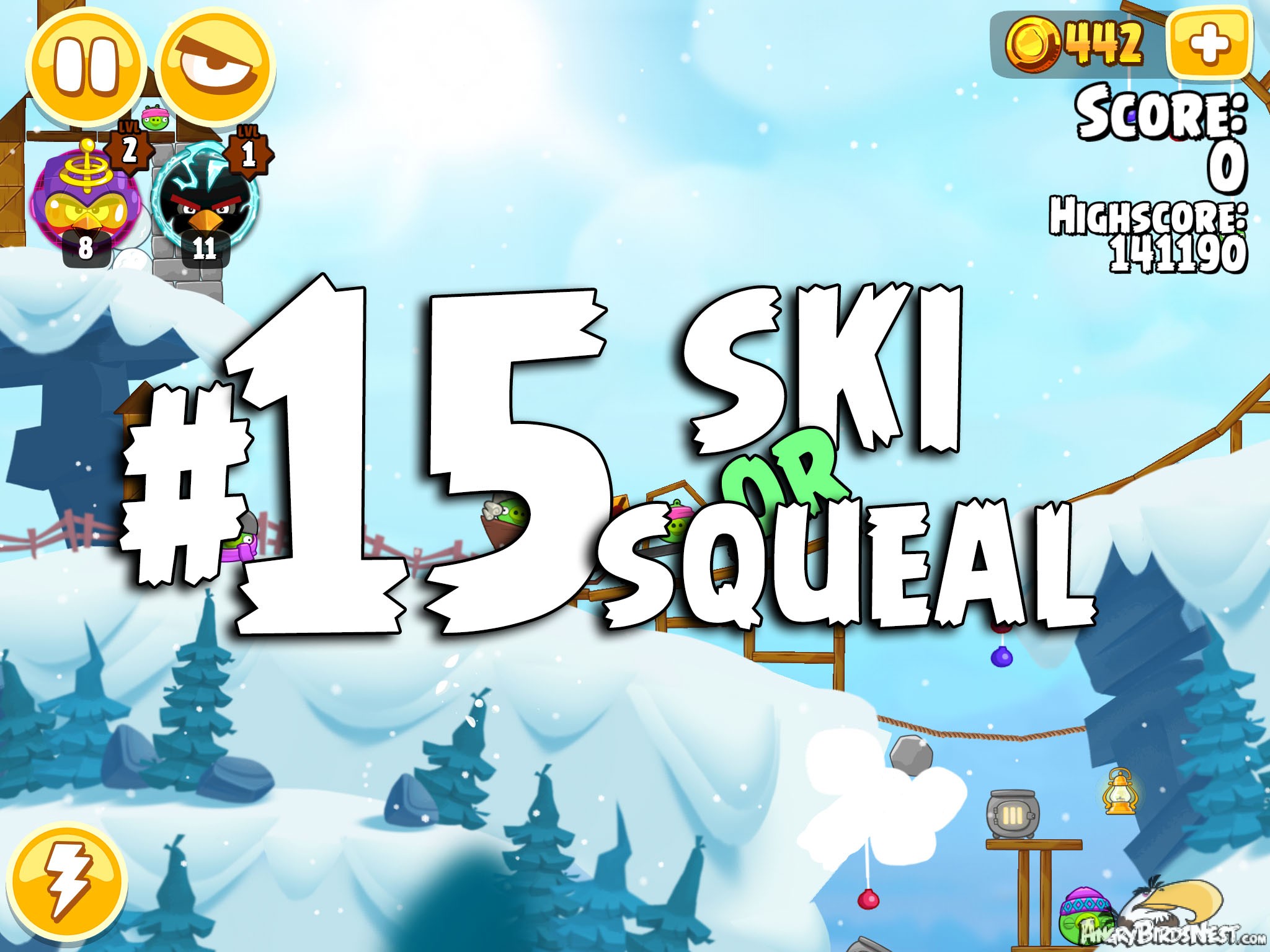 Angry Birds Seasons Ski or Squeal Level 1-15