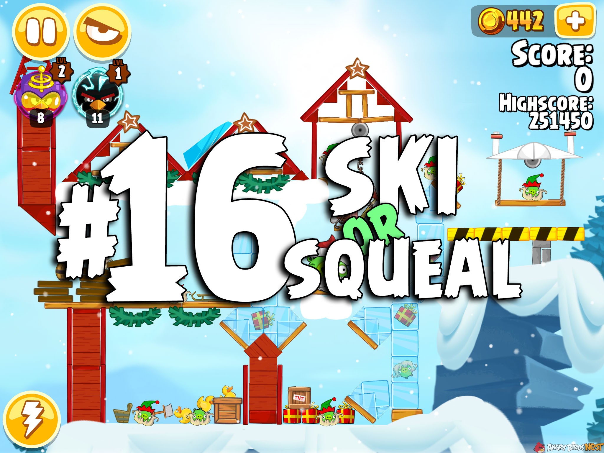Angry Birds Seasons Ski or Squeal Level 1-16