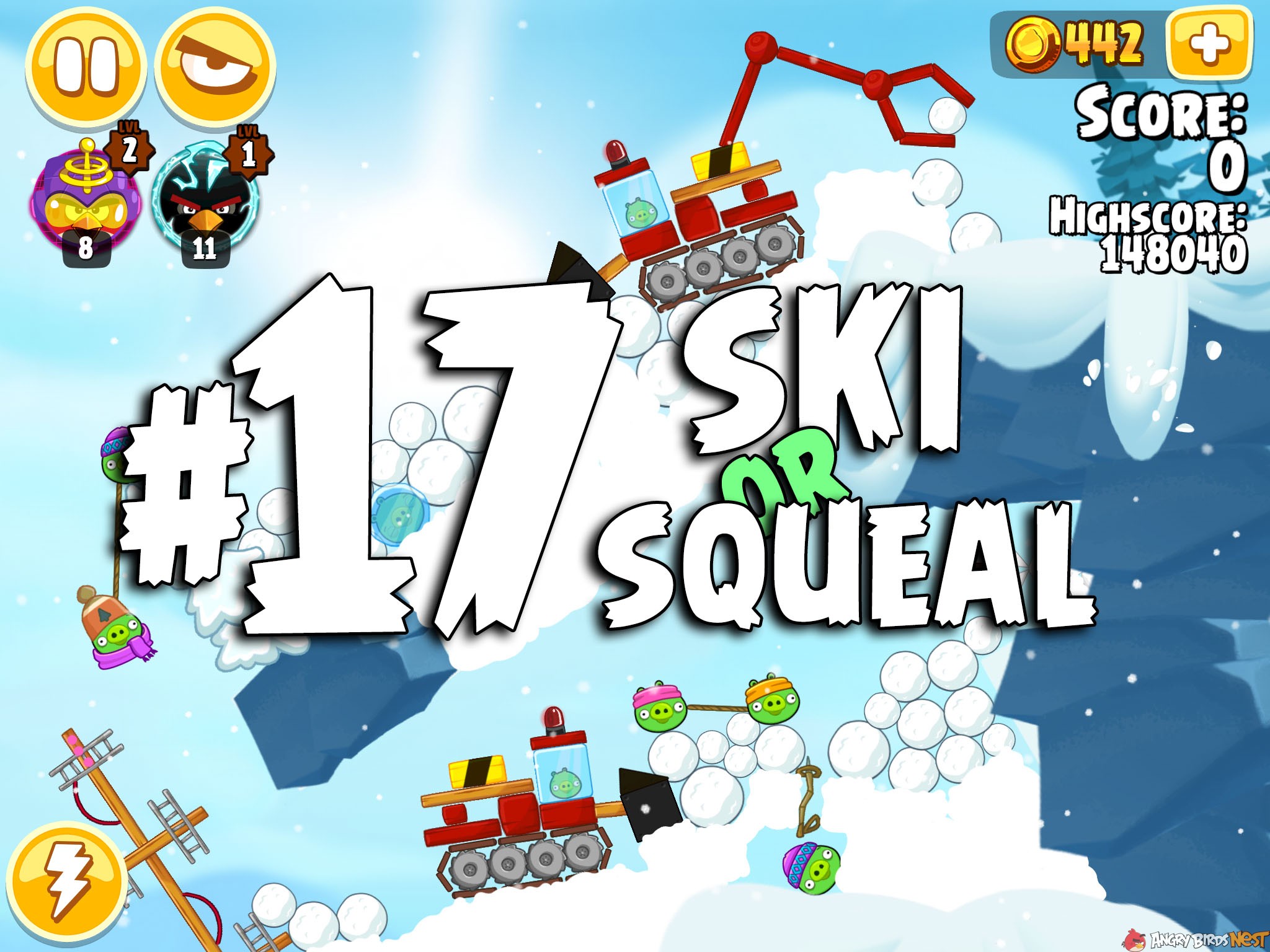 Angry Birds Seasons Ski or Squeal Level 1-17