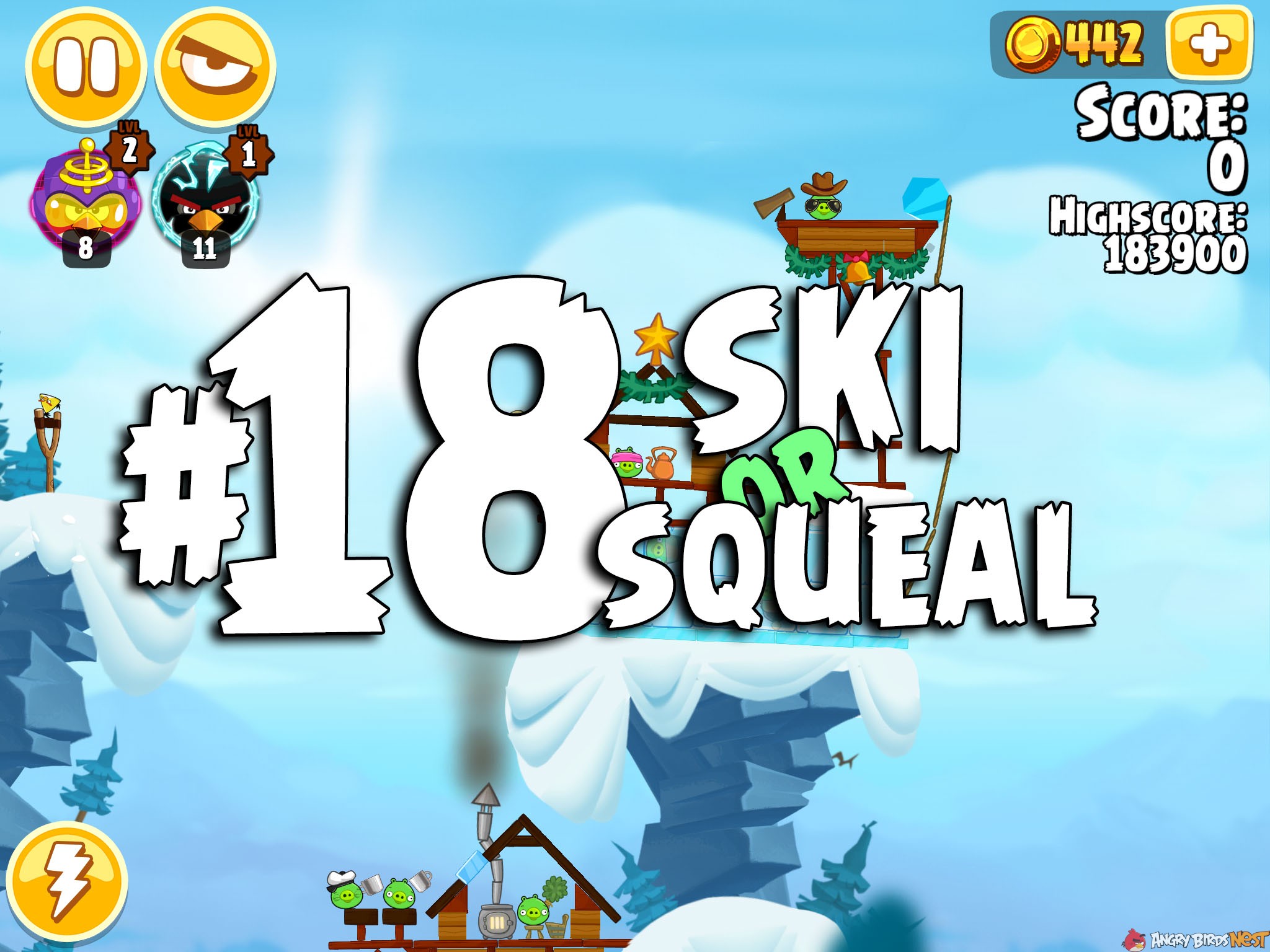 Angry Birds Seasons Ski or Squeal Level 1-18