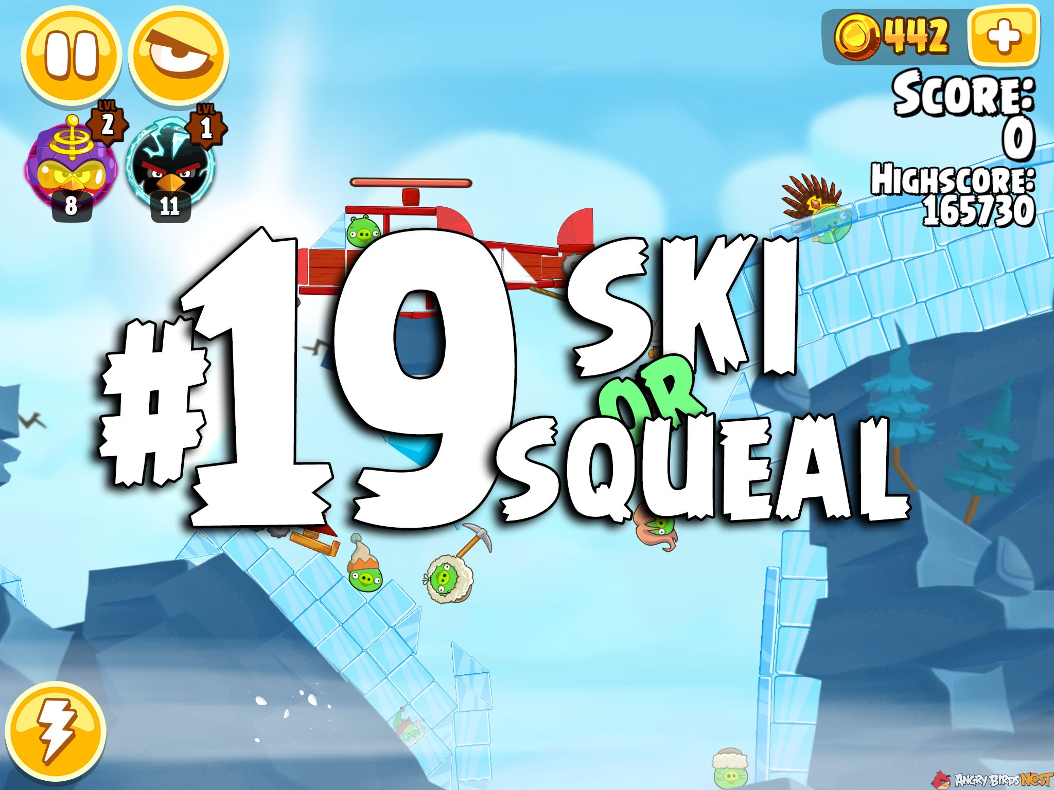 Angry Birds Seasons Ski or Squeal Level 1-19