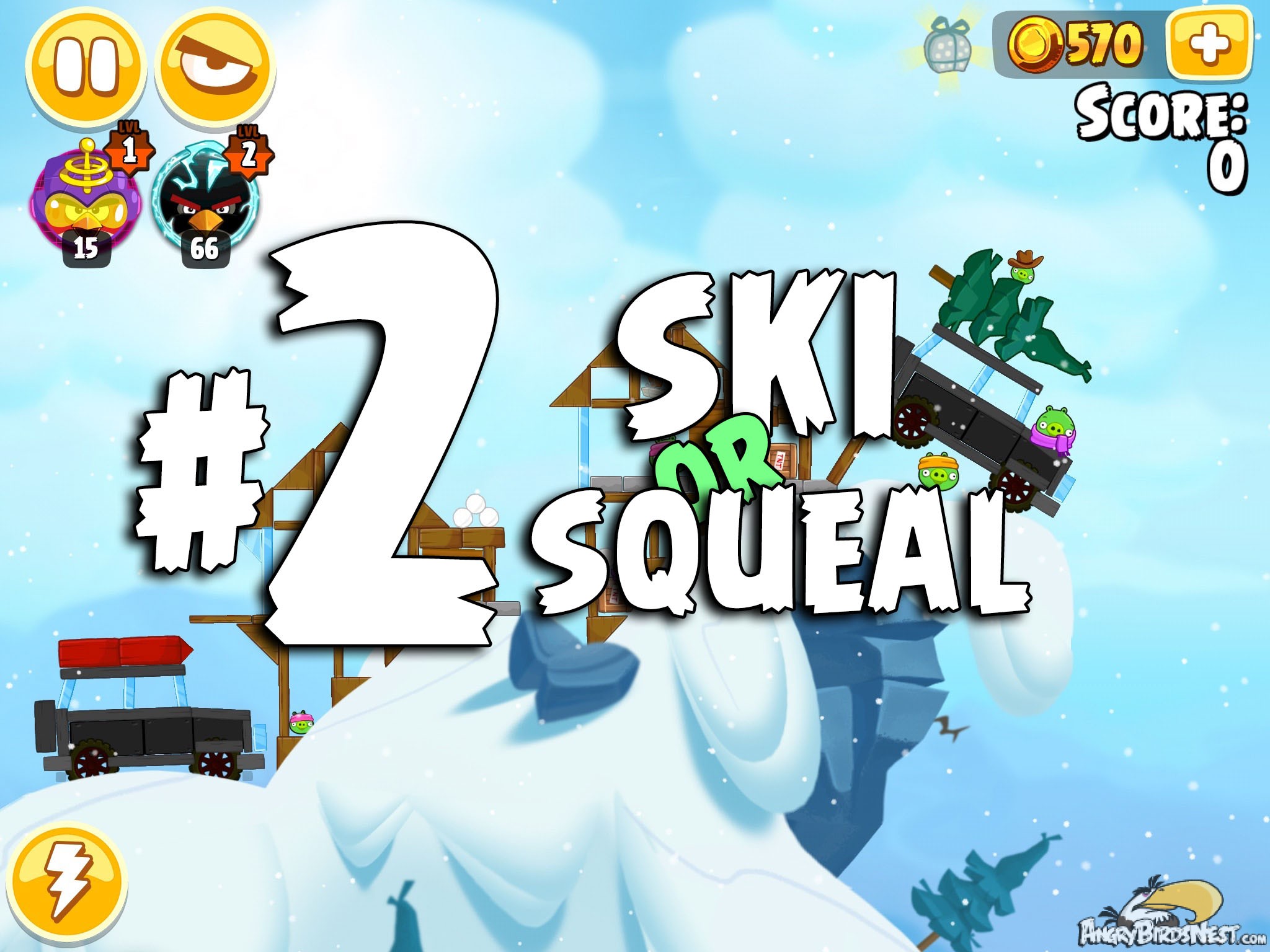 Angry Birds Seasons Ski or Squeal Level 1-2
