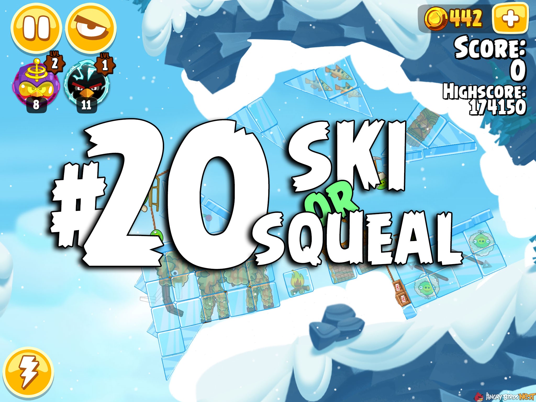 Angry Birds Seasons Ski or Squeal Level 1-20