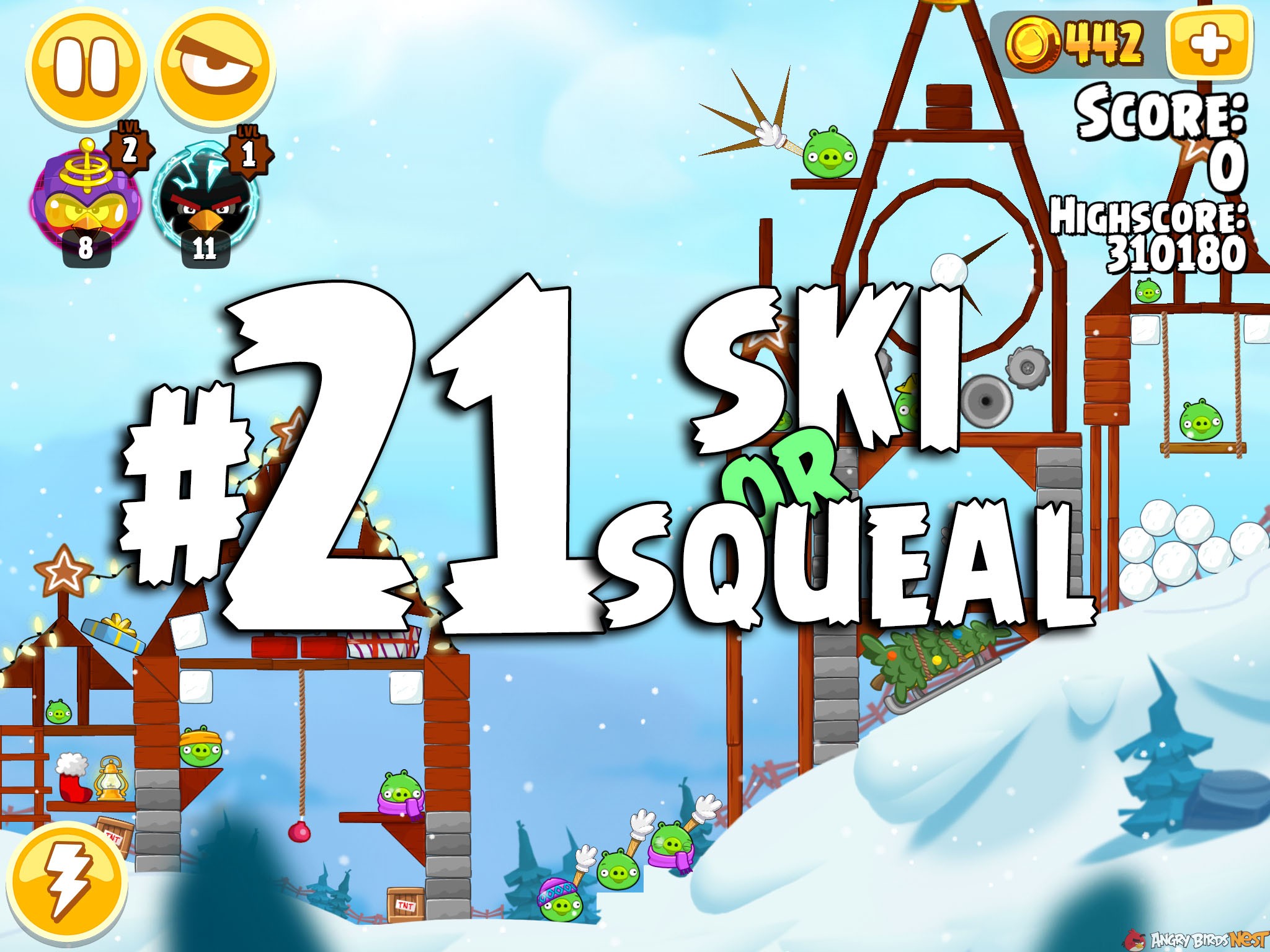 Angry Birds Seasons Ski or Squeal Level 1-21
