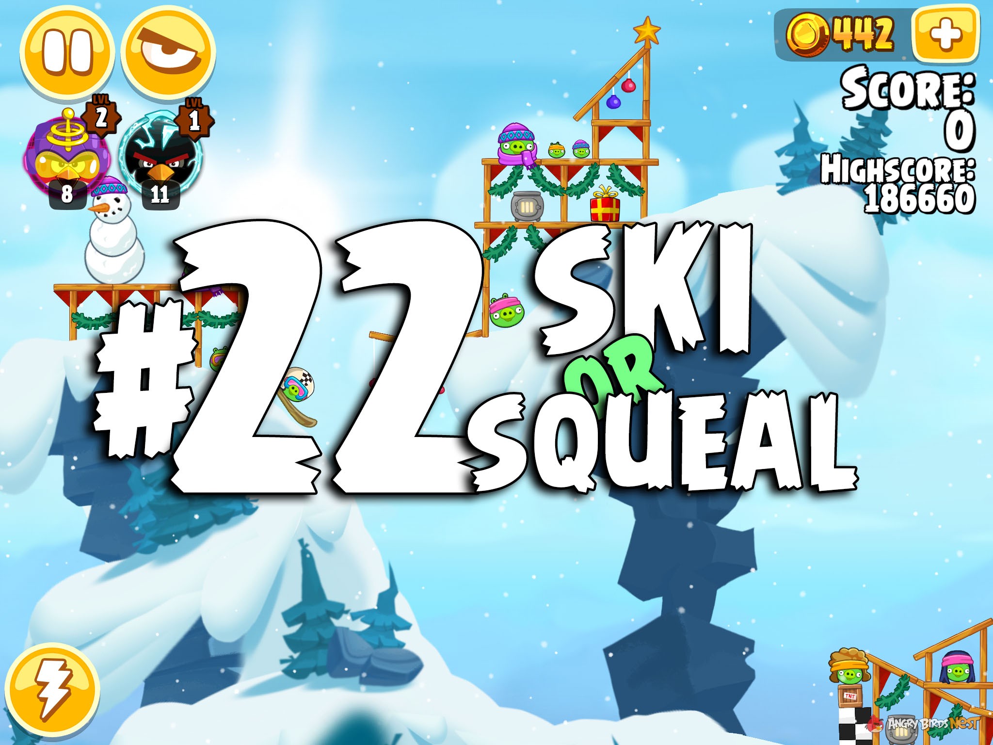 Angry Birds Seasons Ski or Squeal Level 1-22