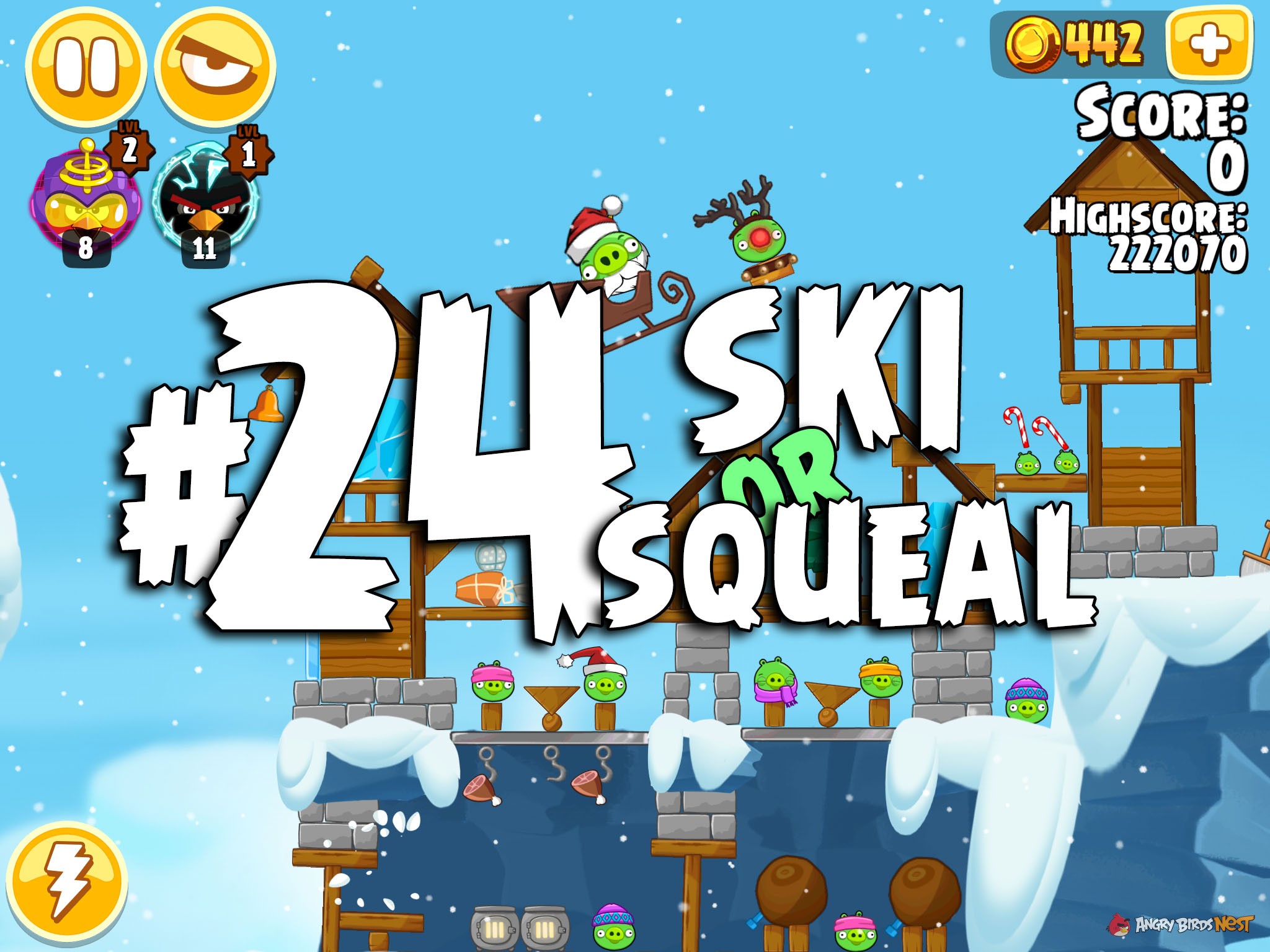 Angry Birds Seasons Ski or Squeal Level 1-24