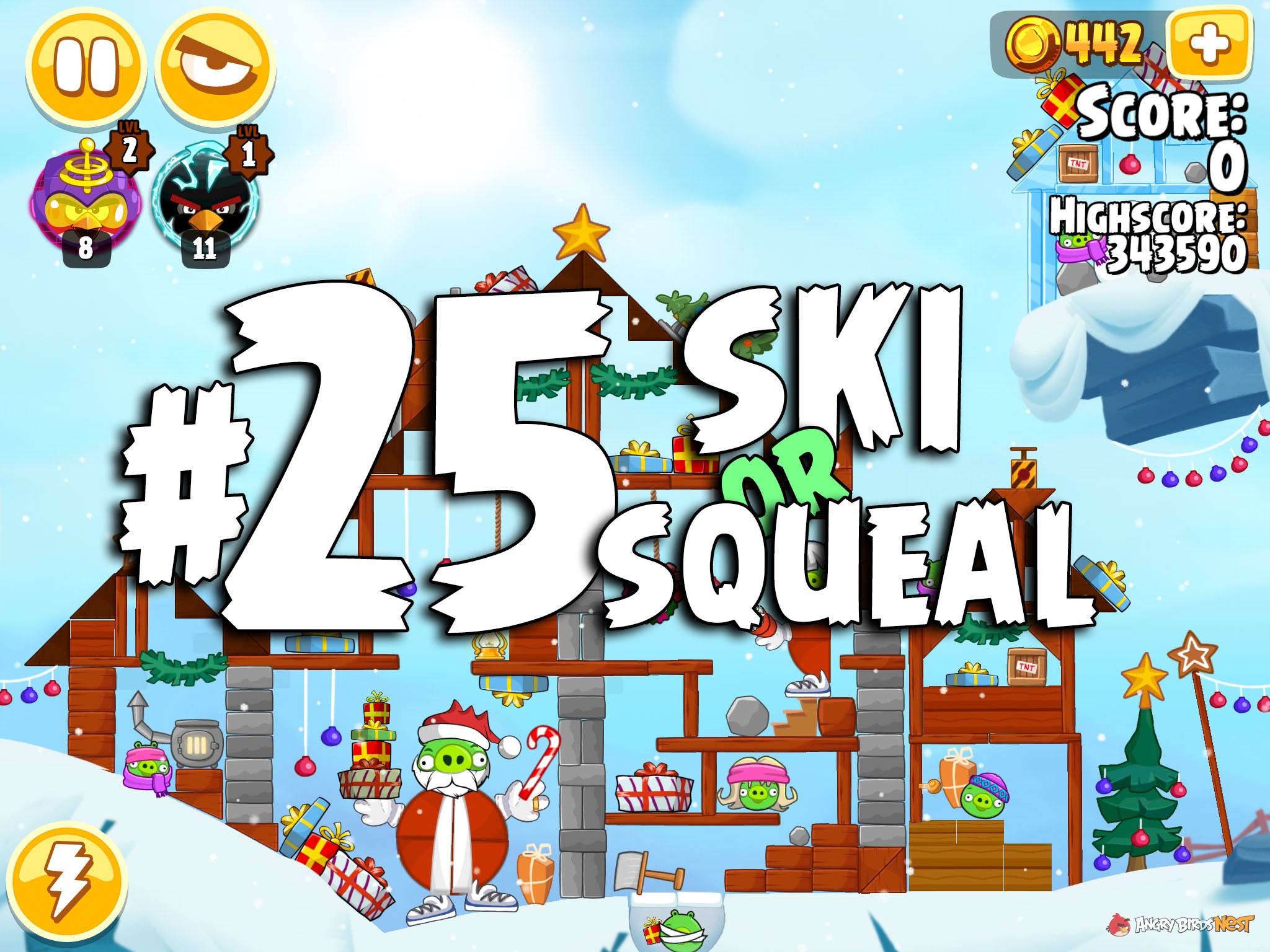 Angry Birds Seasons Ski or Squeal Level 1-25