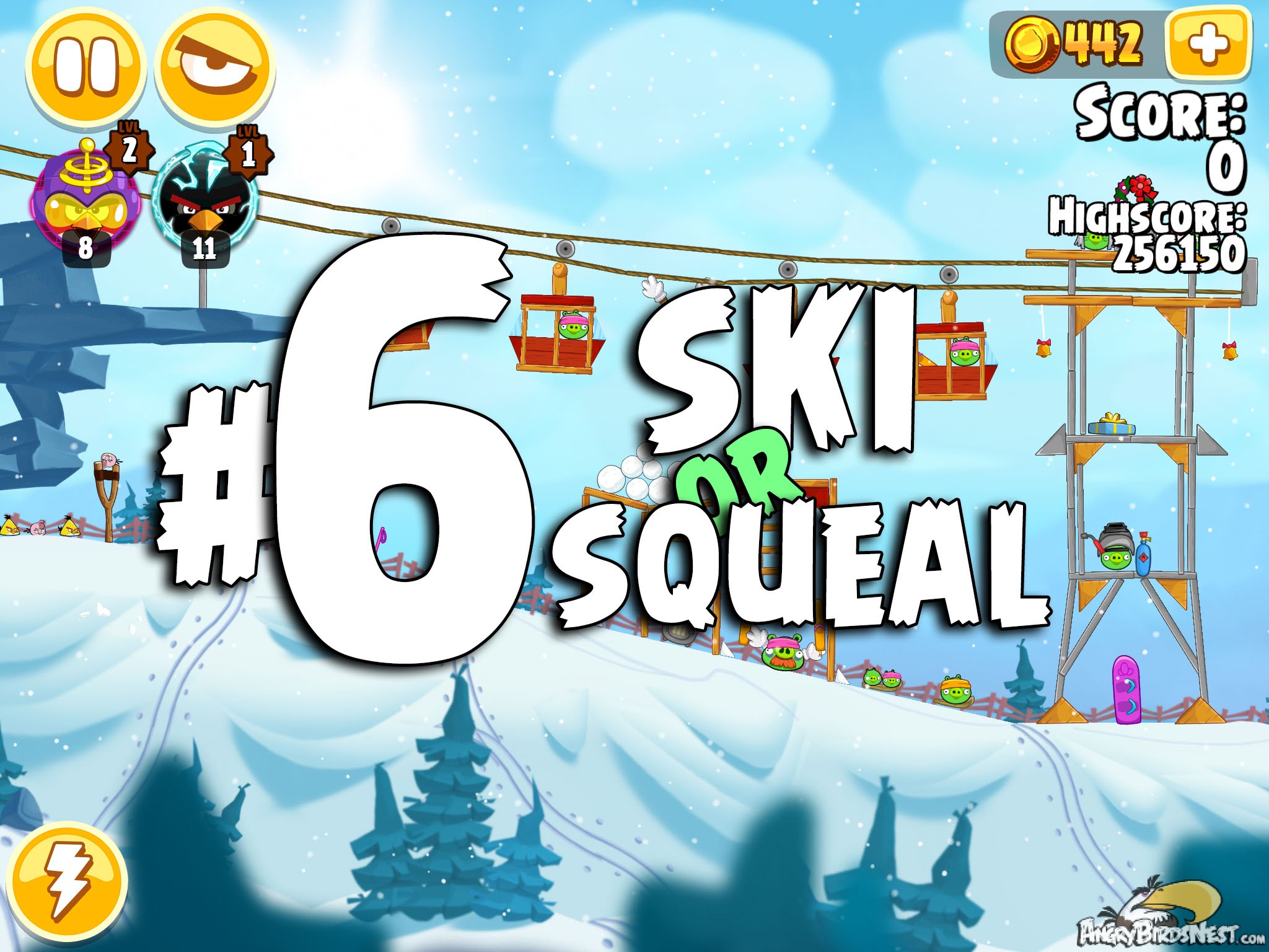 Angry Birds Seasons Ski or Squeal Level 1-6