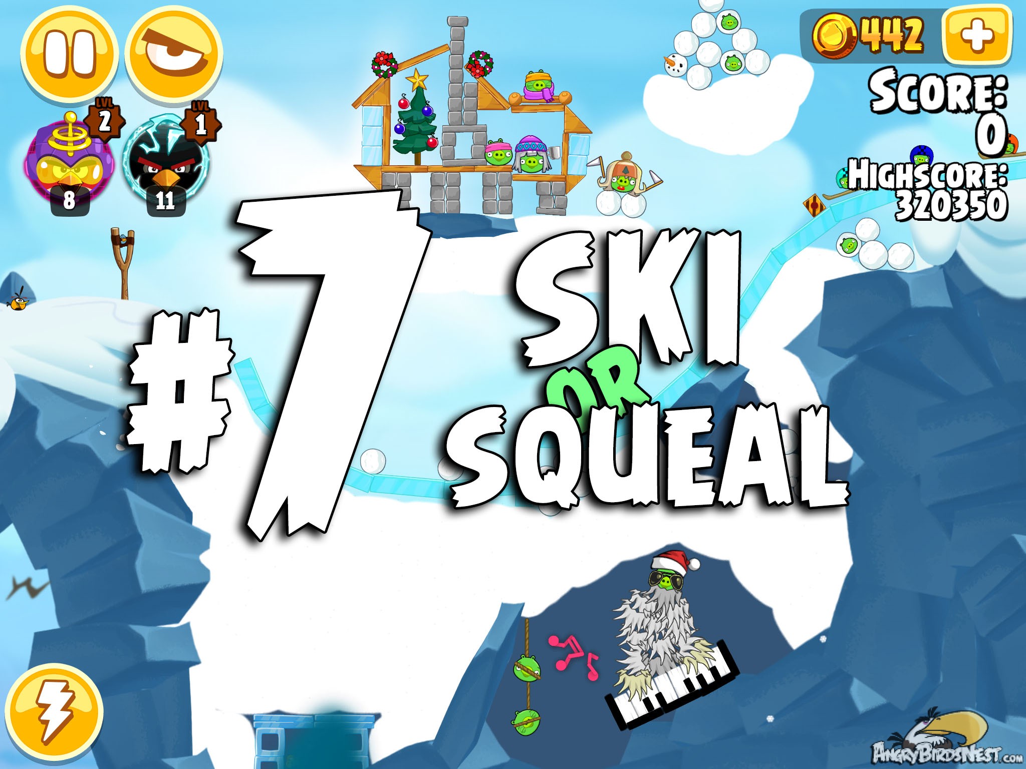 Angry Birds Seasons Ski or Squeal Level 1-7