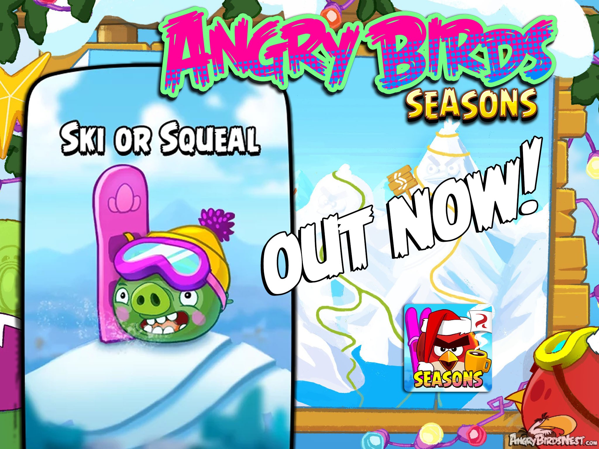 Angry Birds Seasons Ski or Squeal Update Feature Image