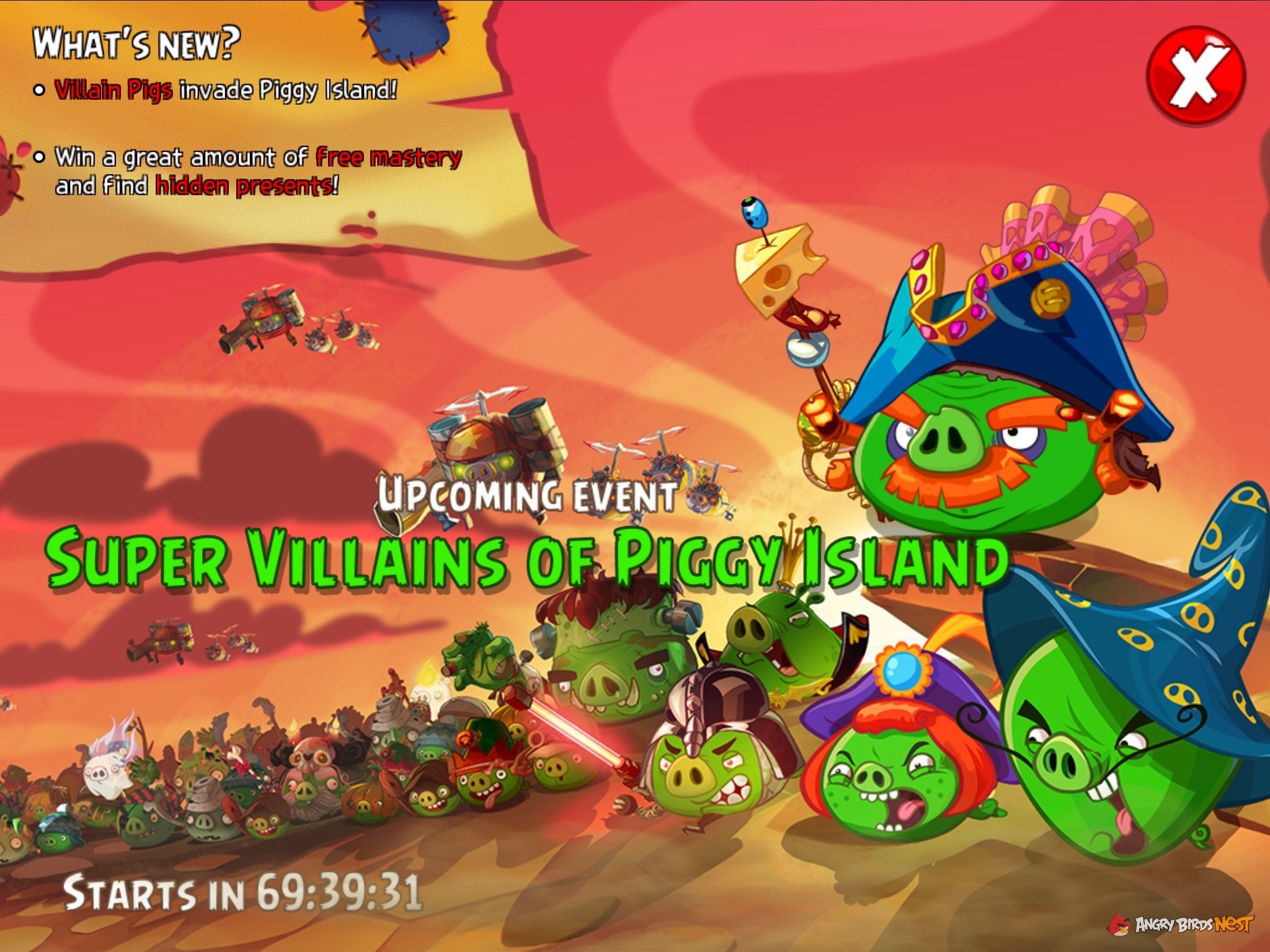 Angry Birds Epic Event Super Villains of Piggy Island Feature Image