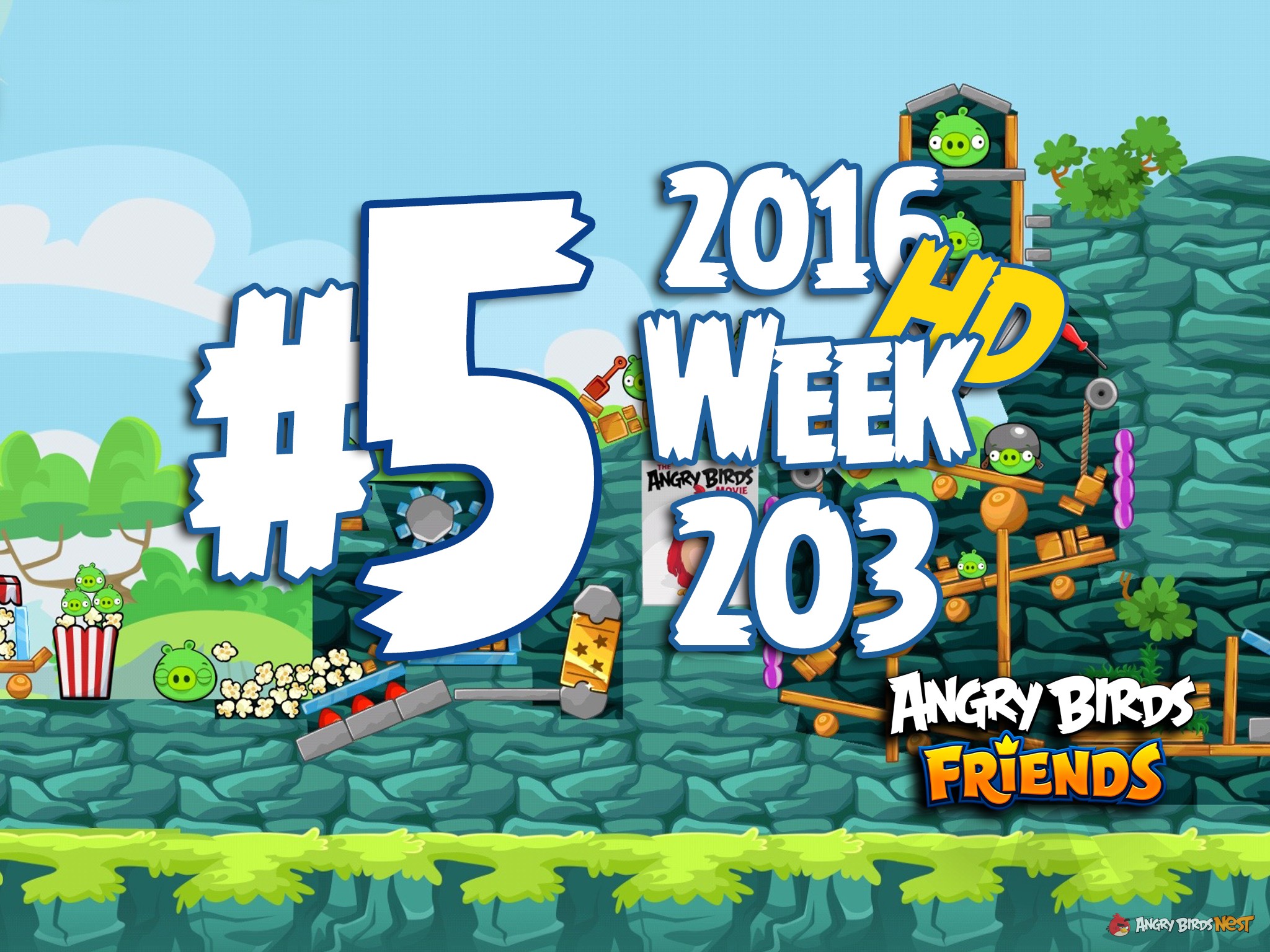 Angry Birds Friends Tournament Level 5 Week 203 Walkthrough | March 31st 2016