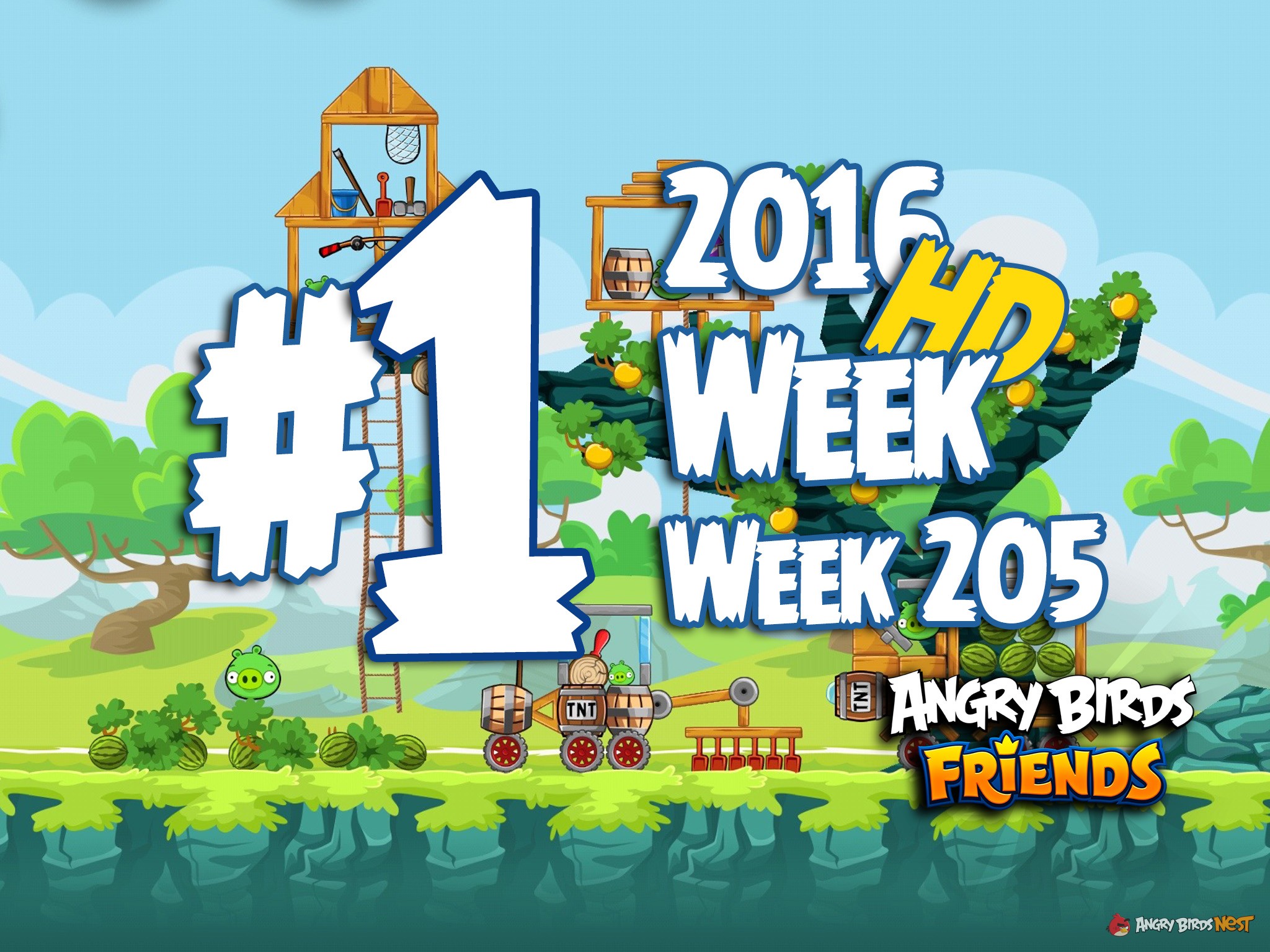 Angry Birds Friends Tournament Level 1 Week 205 Walkthrough | April 21th 2016