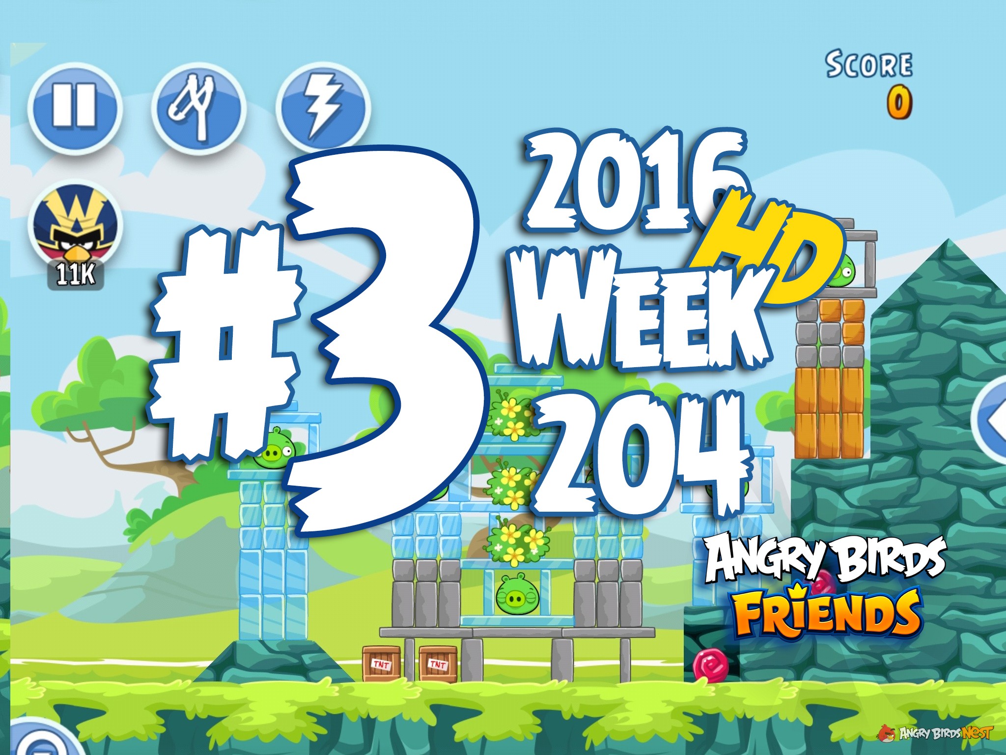 Angry Birds Friends Tournament Level 3 Week 204 Walkthrough | April 7th 2016