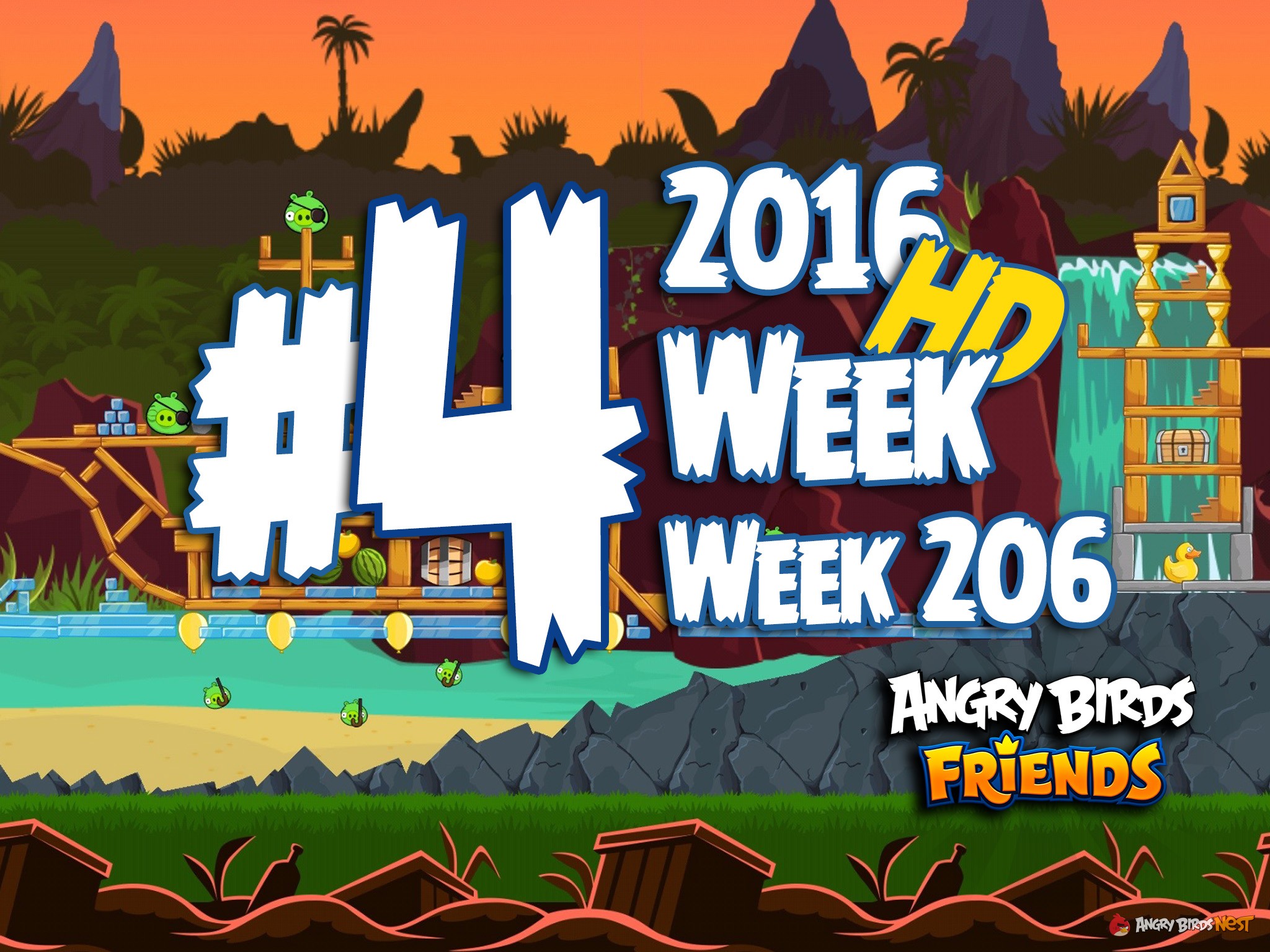 Angry Birds Friends Tournament Level 4 Week 206 Walkthrough | April 28th 2016