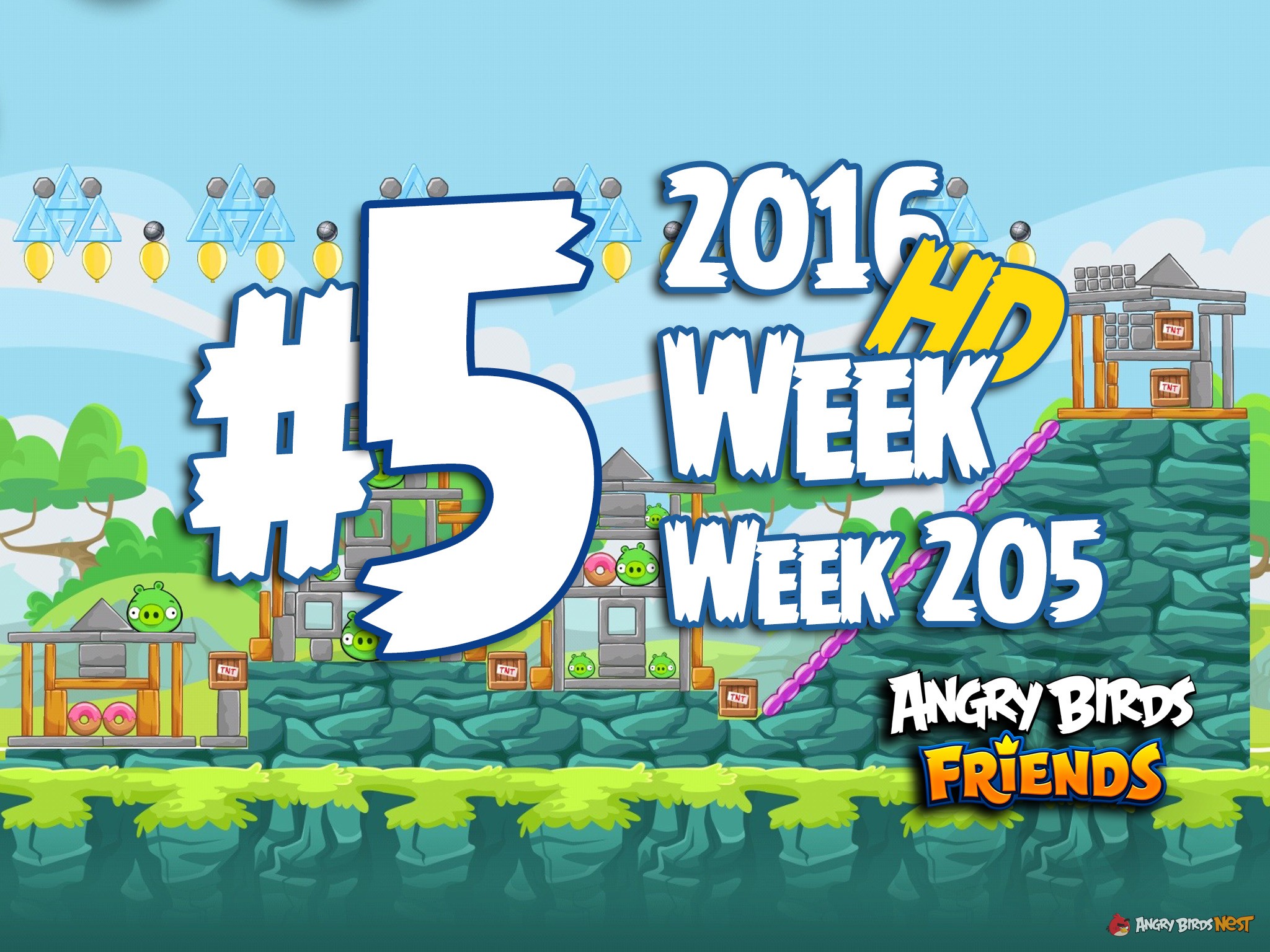 Angry Birds Friends Tournament Level 5 Week 205 Walkthrough | April 21th 2016