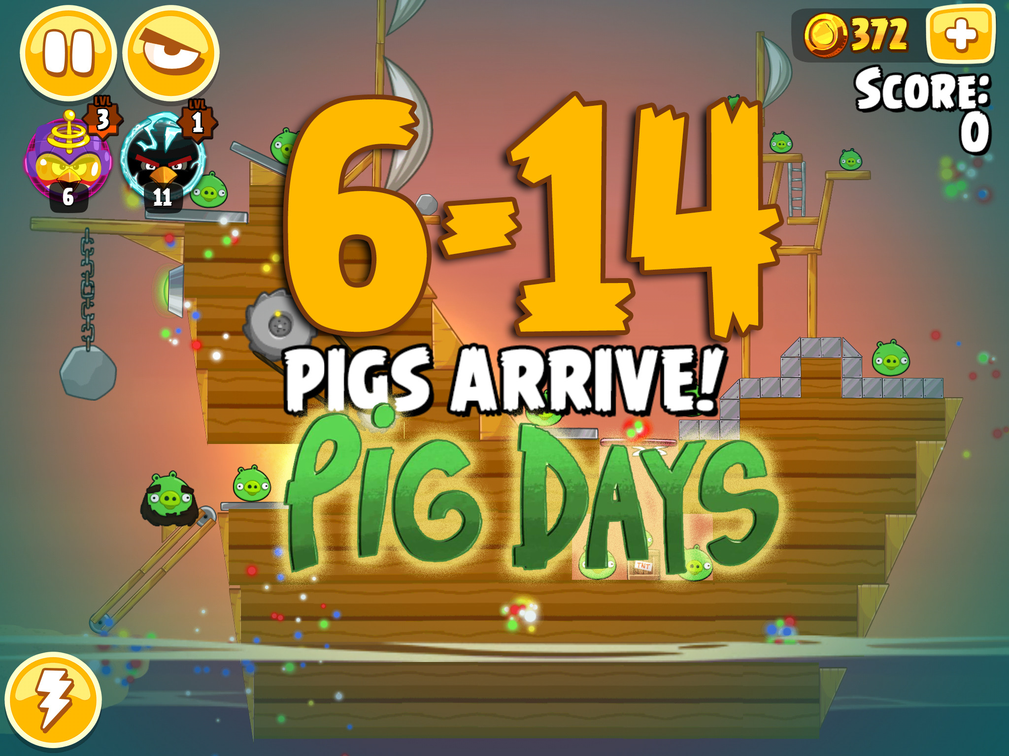 Angry Birds Seasons The Pig Days Level 6-14