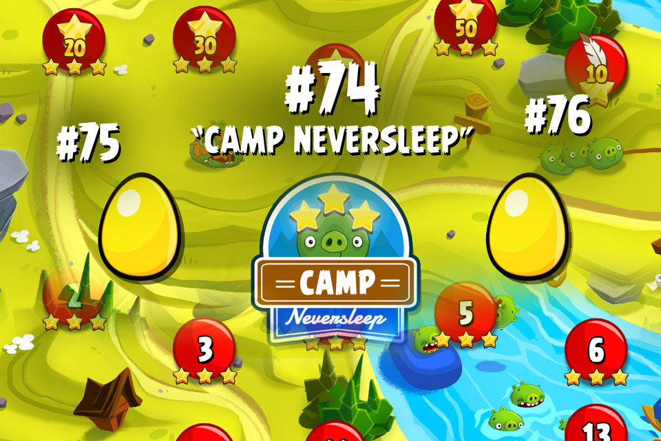 Angry Birds Seasons Summer Camp Golden Egg Screen with Numbers