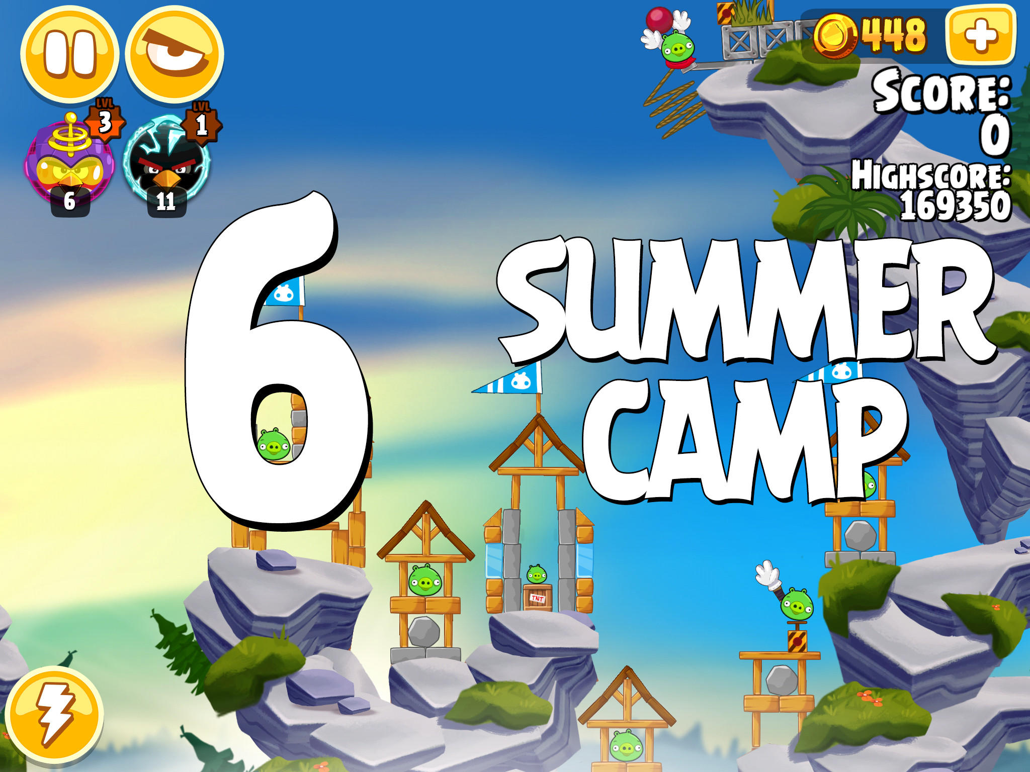 Angry Birds Seasons Summer Camp Level 1-6 Walkthrough