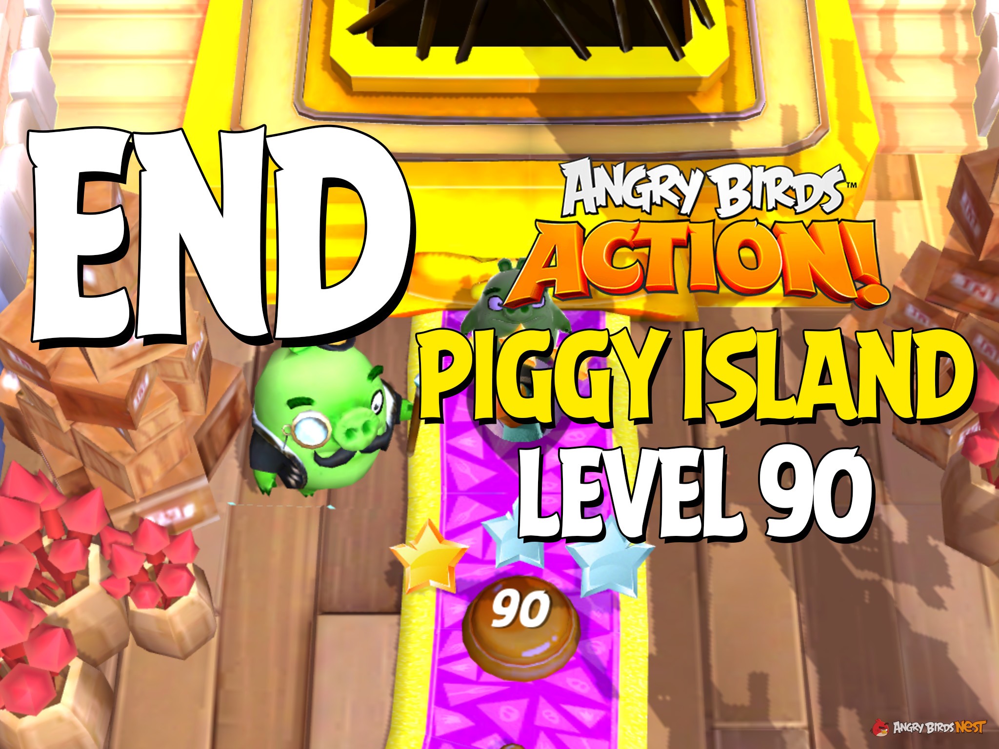 Angry-Birds-Action-Part-5-Level-90-Piggy-Island-The-End