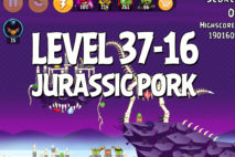 Angry Birds Jurassic Pork Level 37-16 Walkthrough