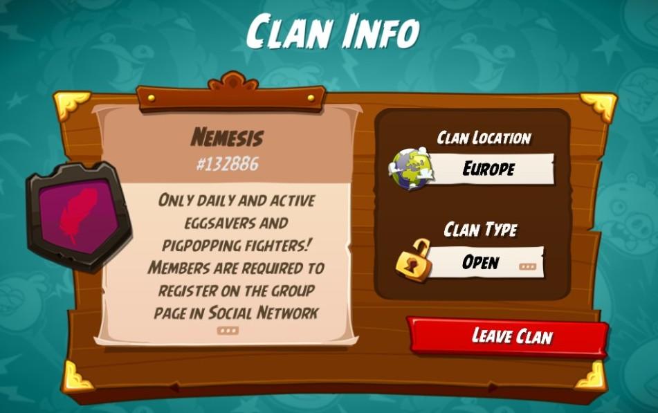 Clan Name: NEMESIS  Clan Number: #132886 Location/Timezone: Europe Clan Leader(s): Elf11 (leader), Gilles Bonnard (co-leader), Juri Deiter (co-leader) Requirements: Daily contribution to the clan events, according to the member fp and the type of the event. Participation to the fb group page.  Chat Link/Group Link: https://www.facebook.com/groups/446776679076166/ Rules: The rules of the clan are under fixation on the basis of the requirements. Status/Size/Rank: The clan was created on 9/4/2018, so we are a brand new clan. In a couple of hours we have become Gold and we are evolving fast and steadily.  