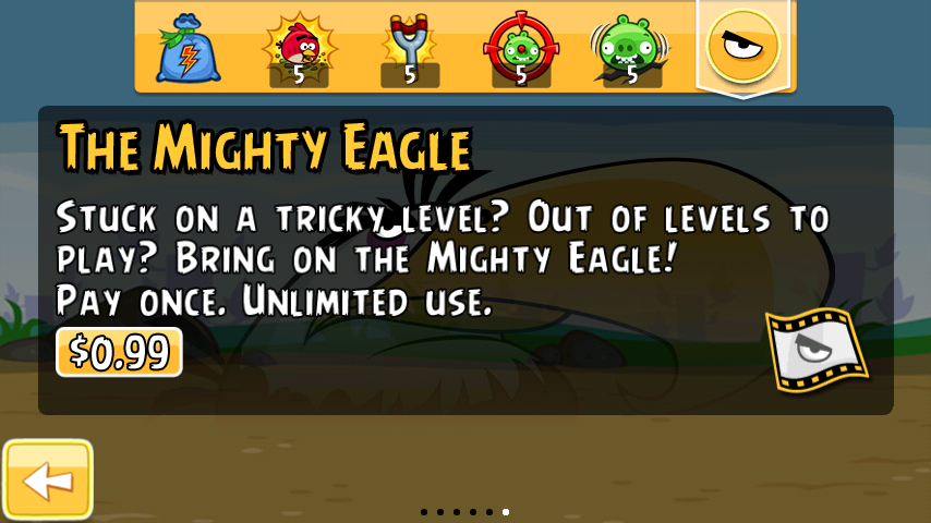 Mighty Eagle puchase screen