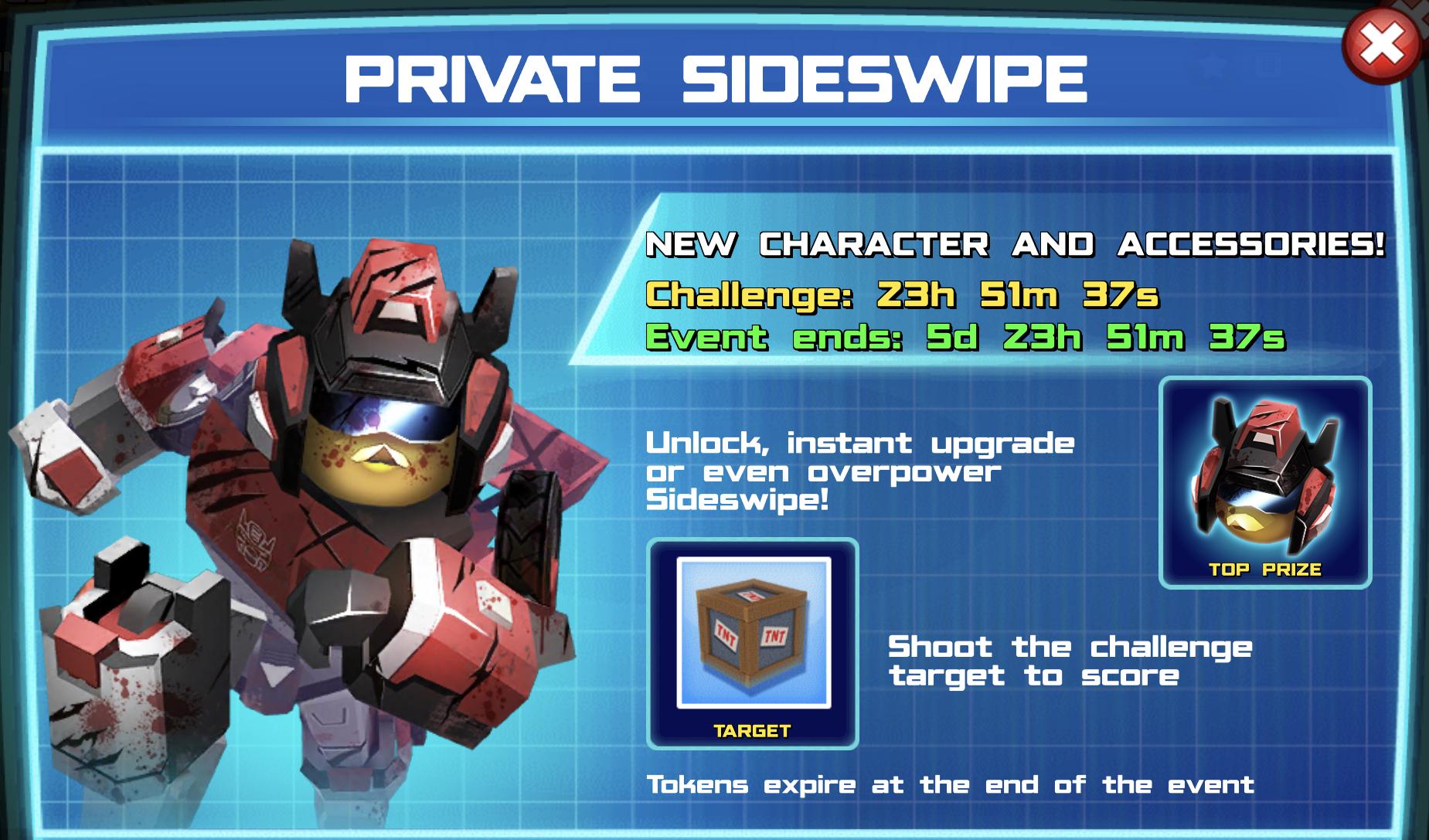The banner for Private Sideswipe event