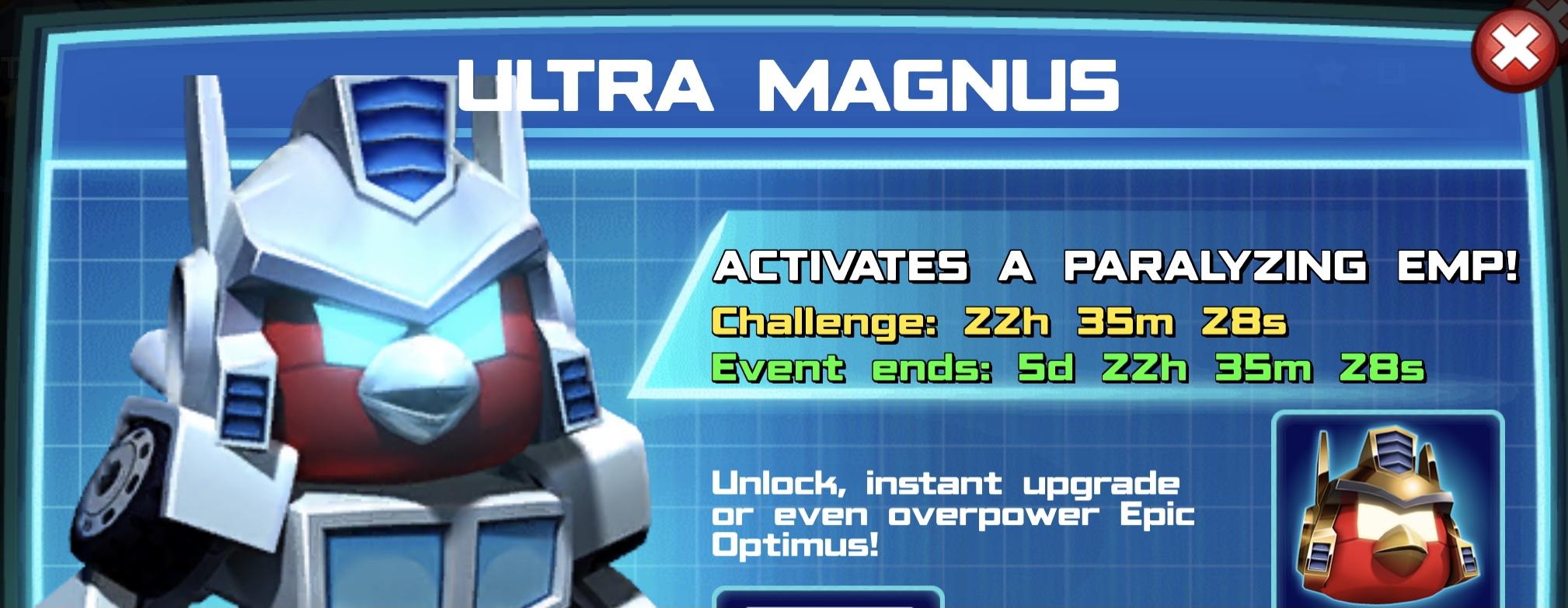 The event banner for Ultra Magnus