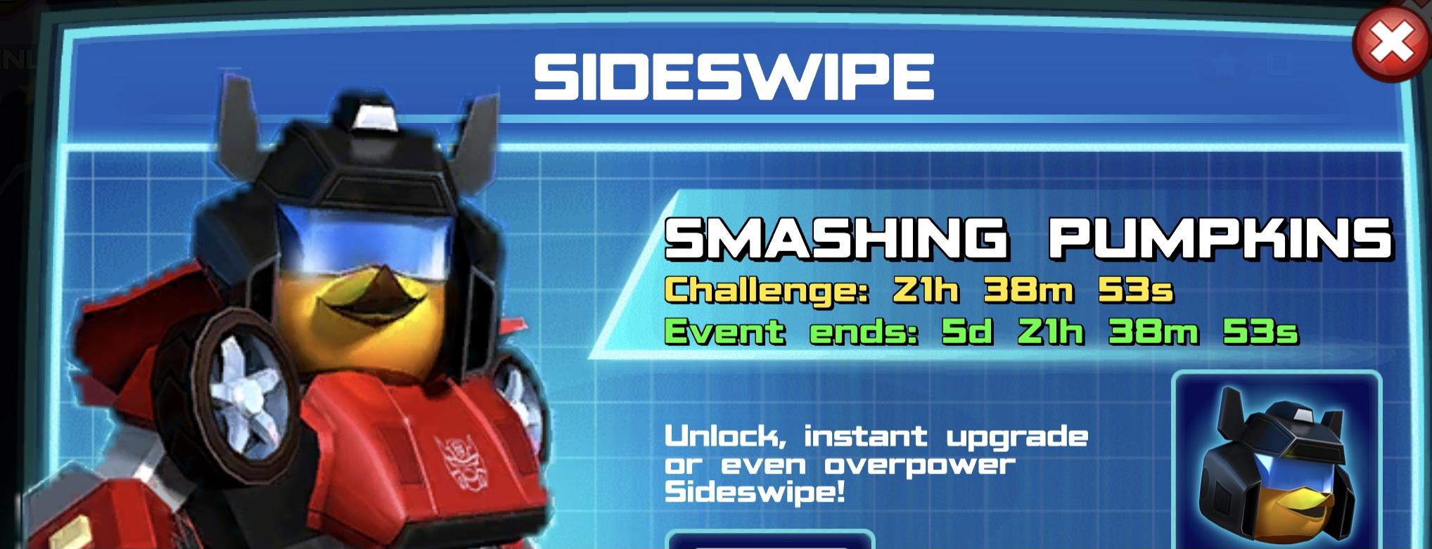 The event banner for Sideswipe – Smashing Pumpkins