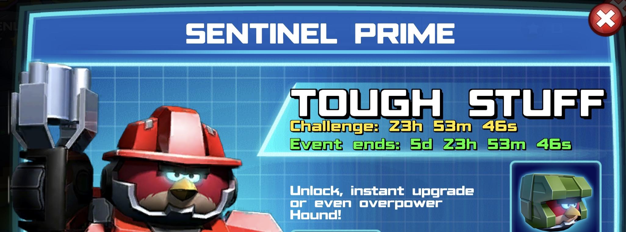 The event banner for Sentinel Prime