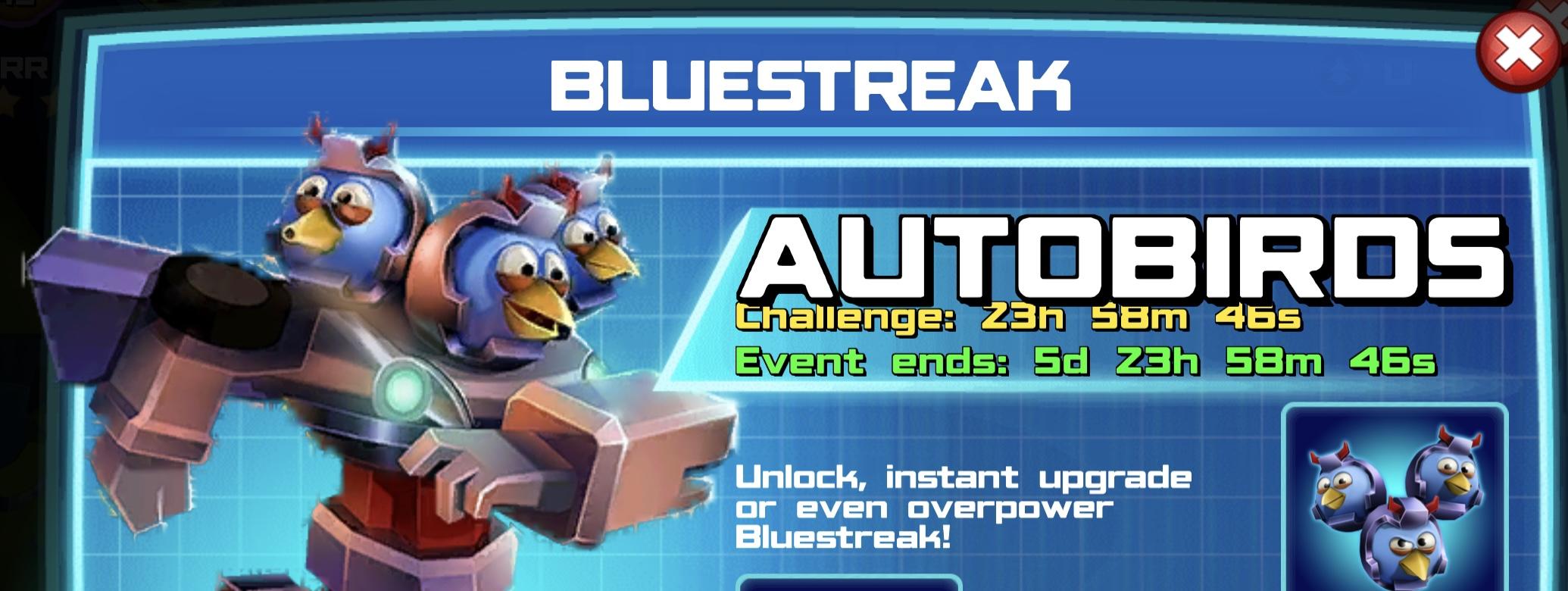 The event banner for Bluestreak