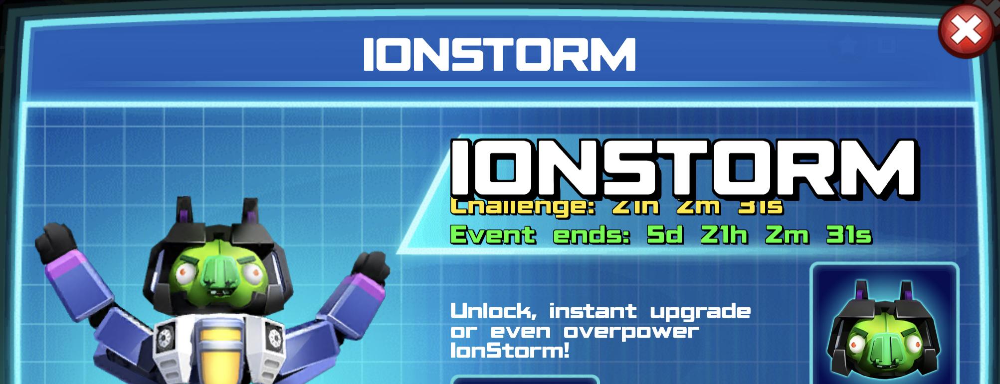 The event banner for Ionstorm