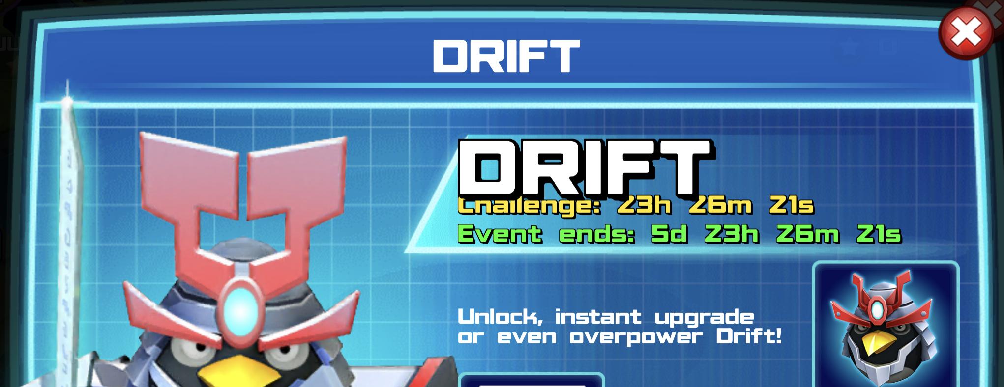 The event banner for Drift